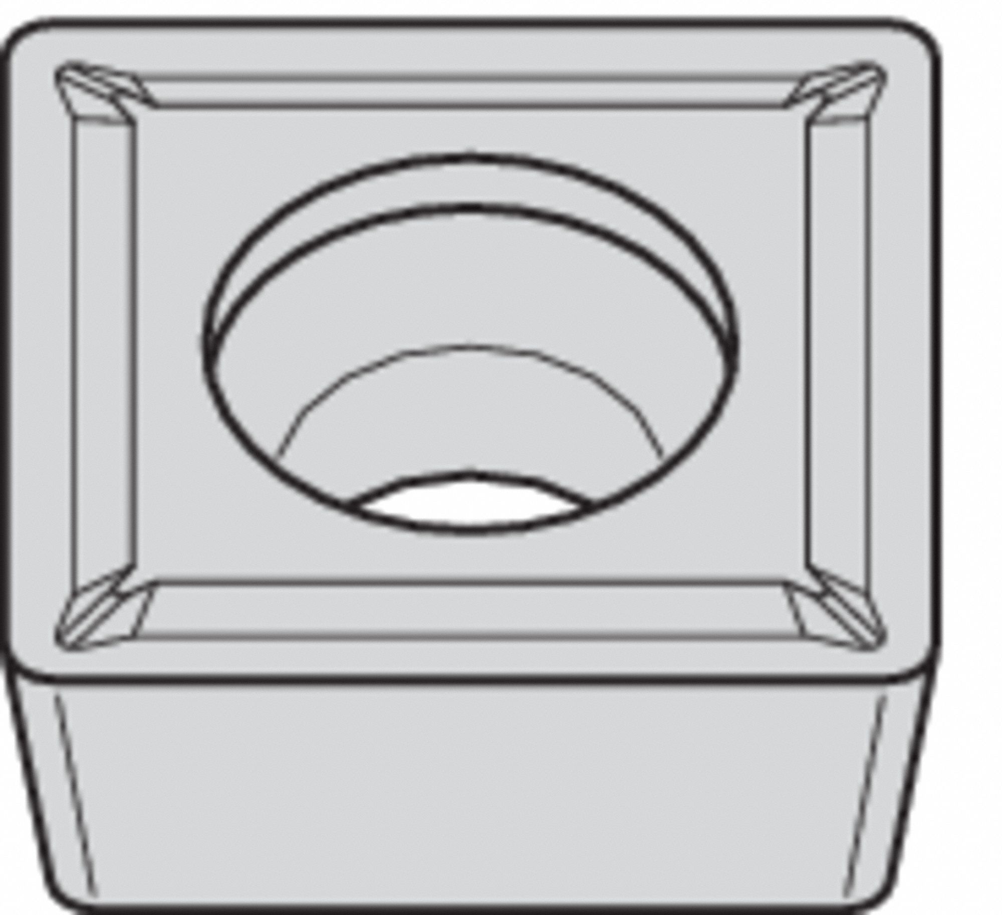 Square Turning Insert: 3/8 in Inscribed Circle, Neutral, 1/32 in Corner Radius, TiN, TN20K