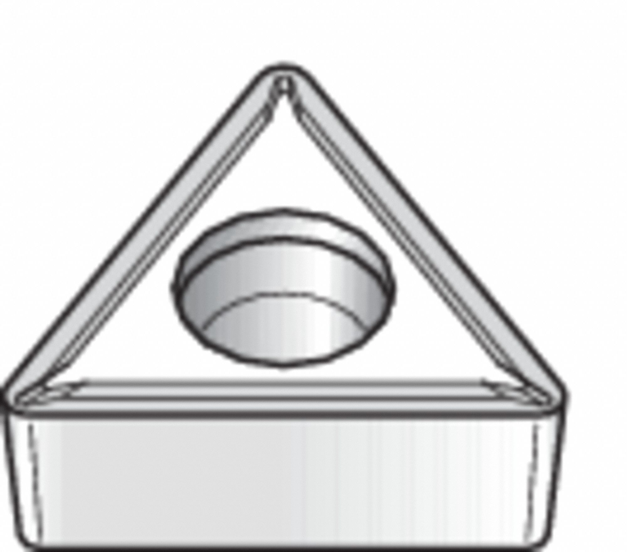 TRIANGLE TURNING INSERT, ⅜ IN INSCRIBED CIRCLE, NEUTRAL, 1P CHIP-BREAKER, 7 °  CLEARANCE