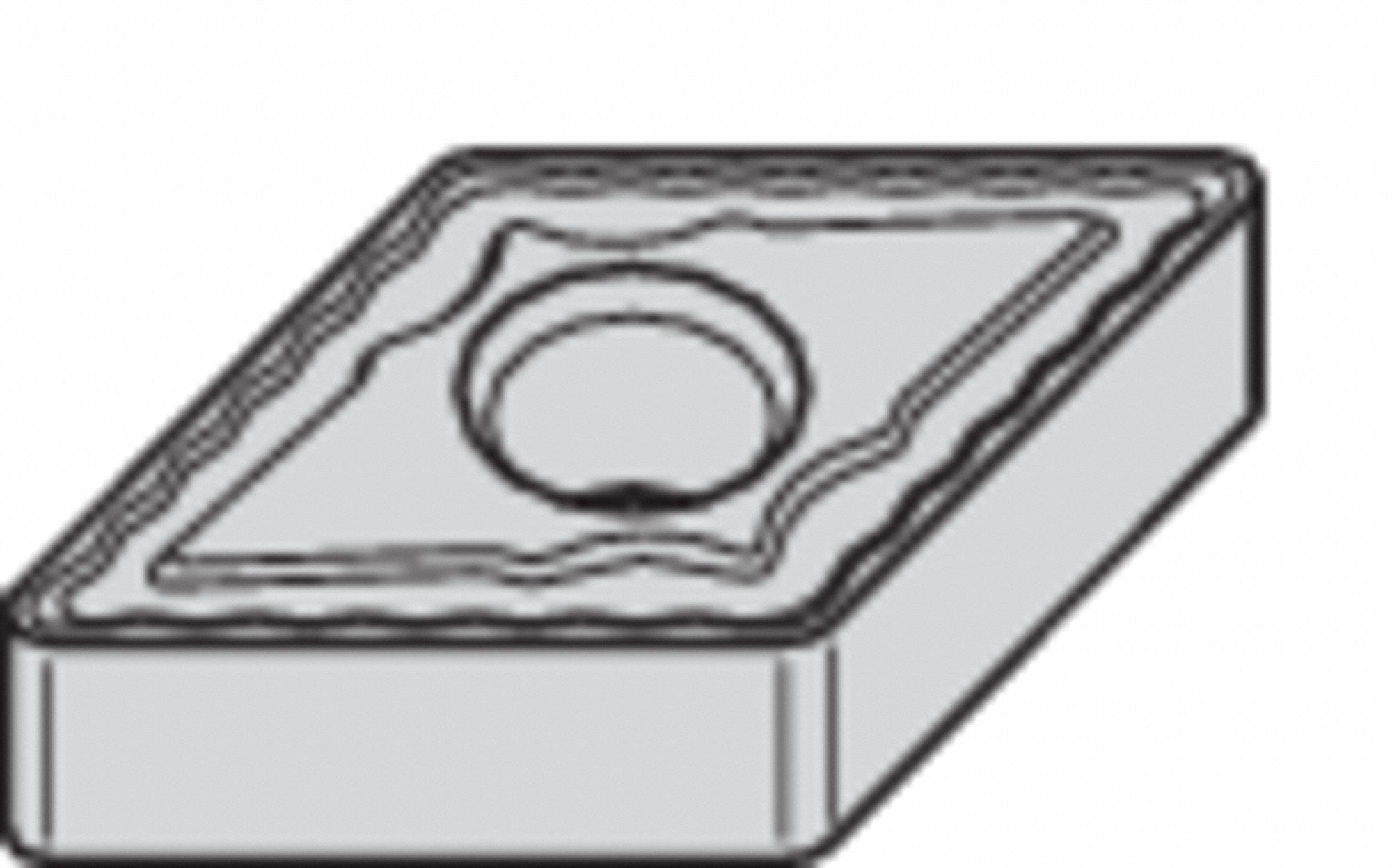 Diamond Turning Insert: DNMG Insert, Neutral, 1/4 in Thick, 1/32 in Corner Radius, TiN, TN20K