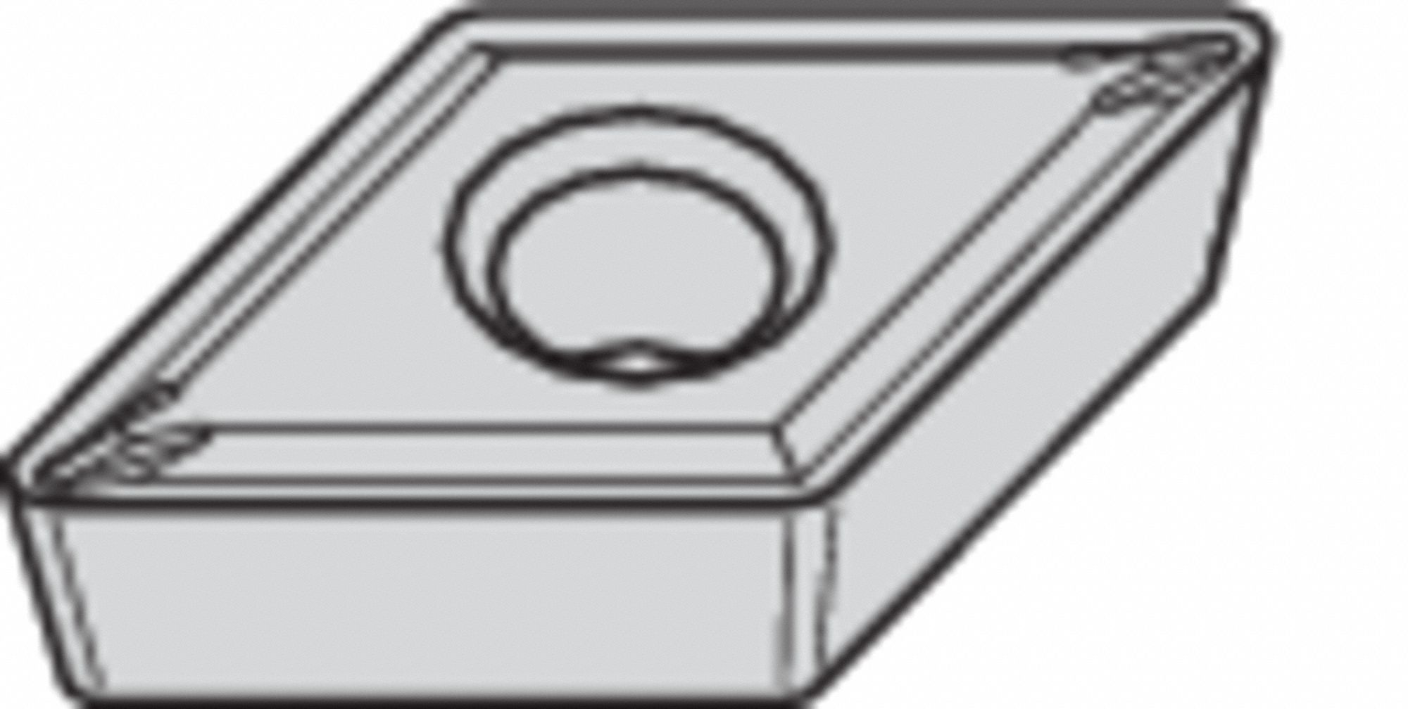 Diamond Turning Insert: DCMT Insert, Neutral, 5/32 in Thick, 1/32 in Corner Radius, AlTiN