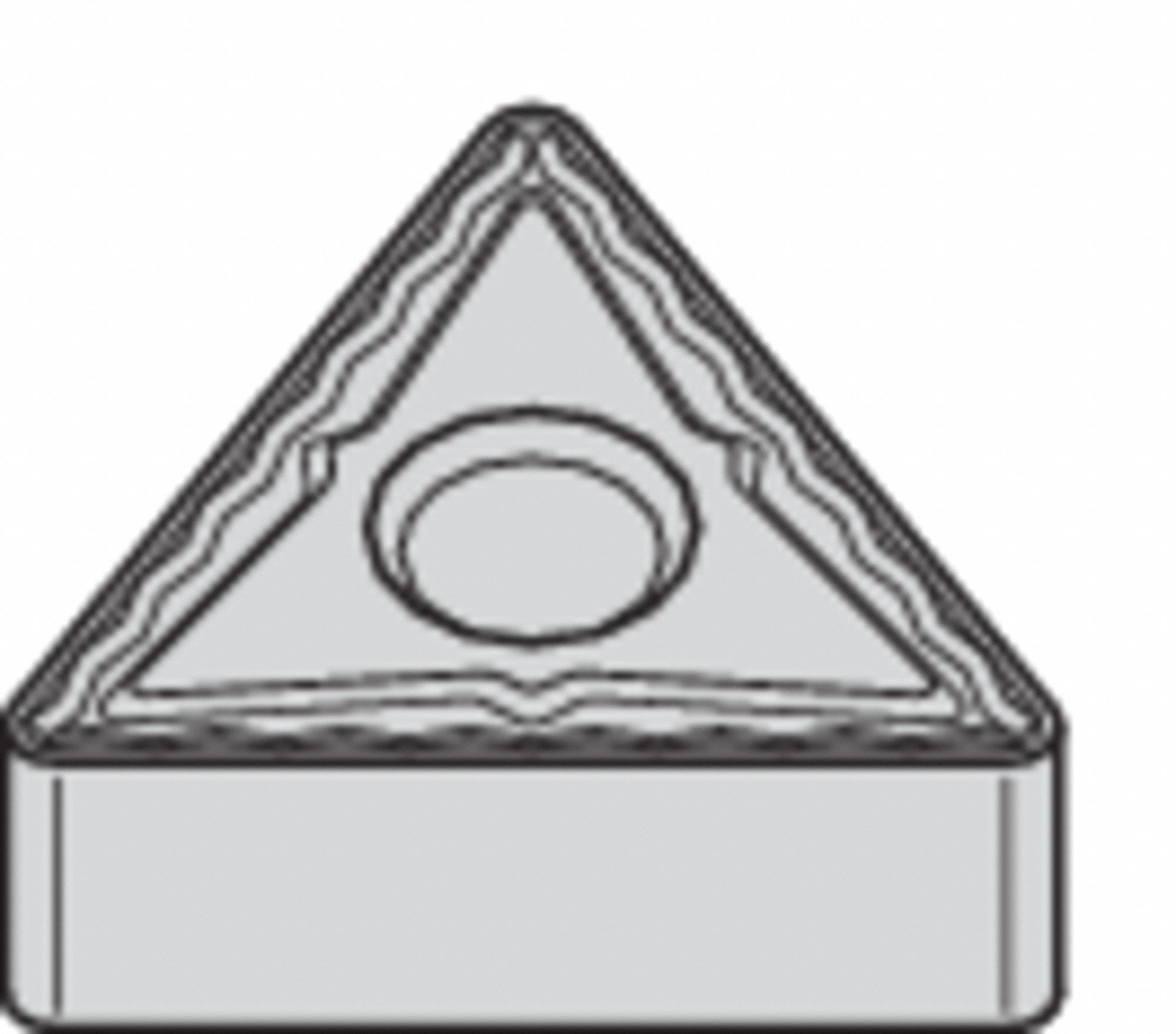 TRIANGLE TURNING INSERT, ⅜ IN INSCRIBED CIRCLE, NEUTRAL, 6P CHIP-BREAKER, 0 °  CLEARANCE