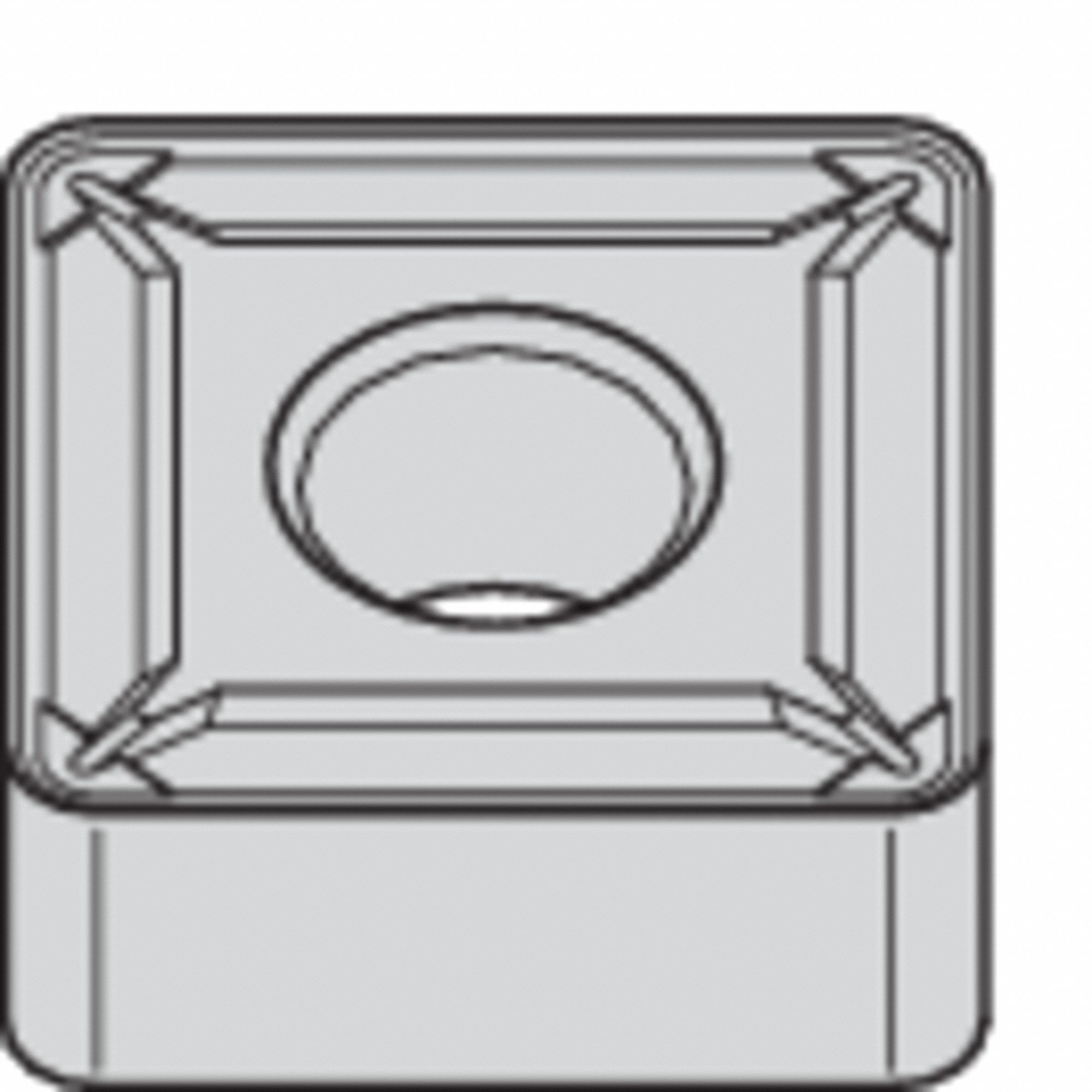 Square Turning Insert: 1/2 in Inscribed Circle, Neutral, 1/32 in Corner Radius, SNMG Insert