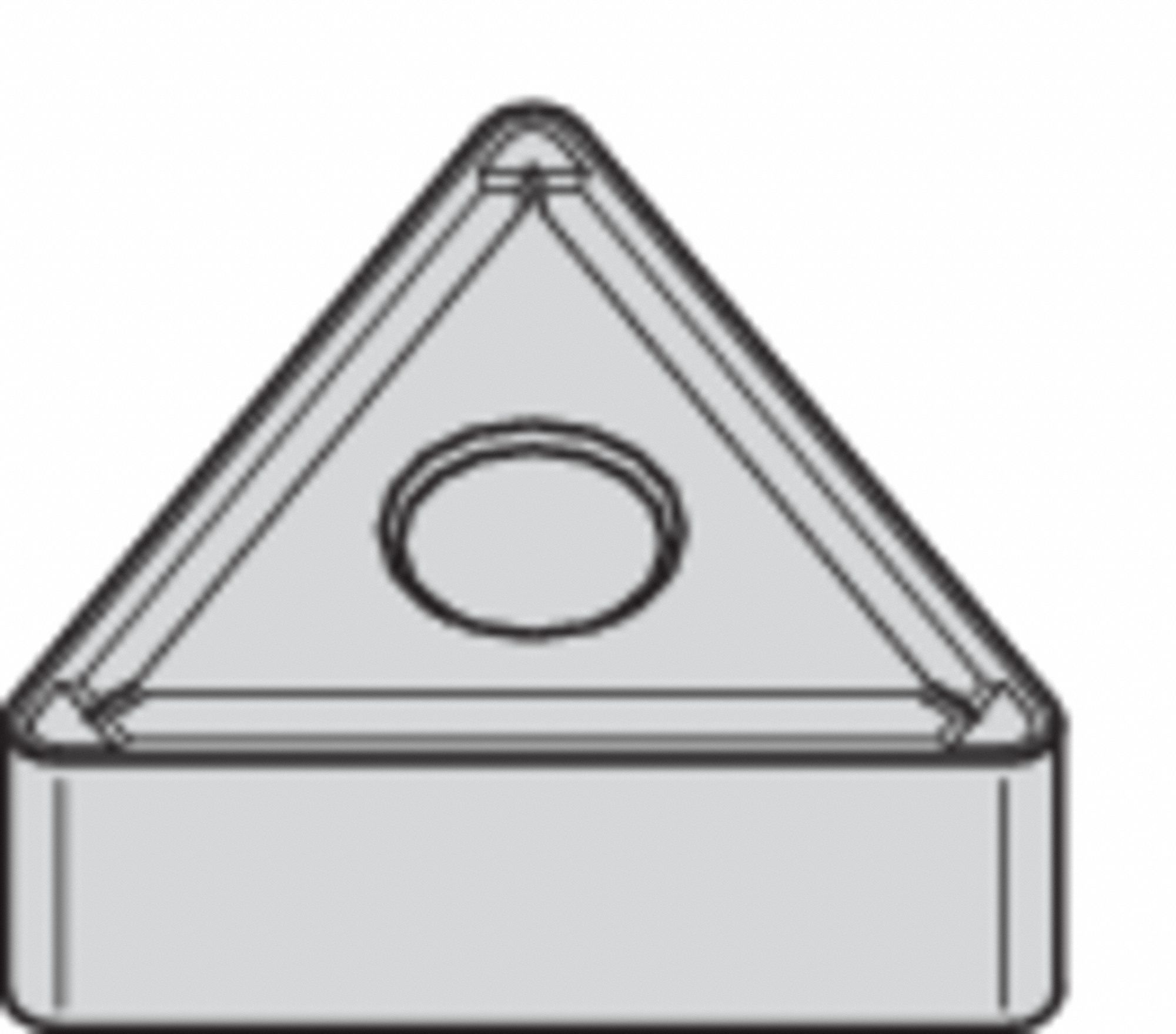 TRIANGLE TURNING INSERT, ⅜ IN INSCRIBED CIRCLE, NEUTRAL, 2P CHIP-BREAKER, 0 °  CLEARANCE