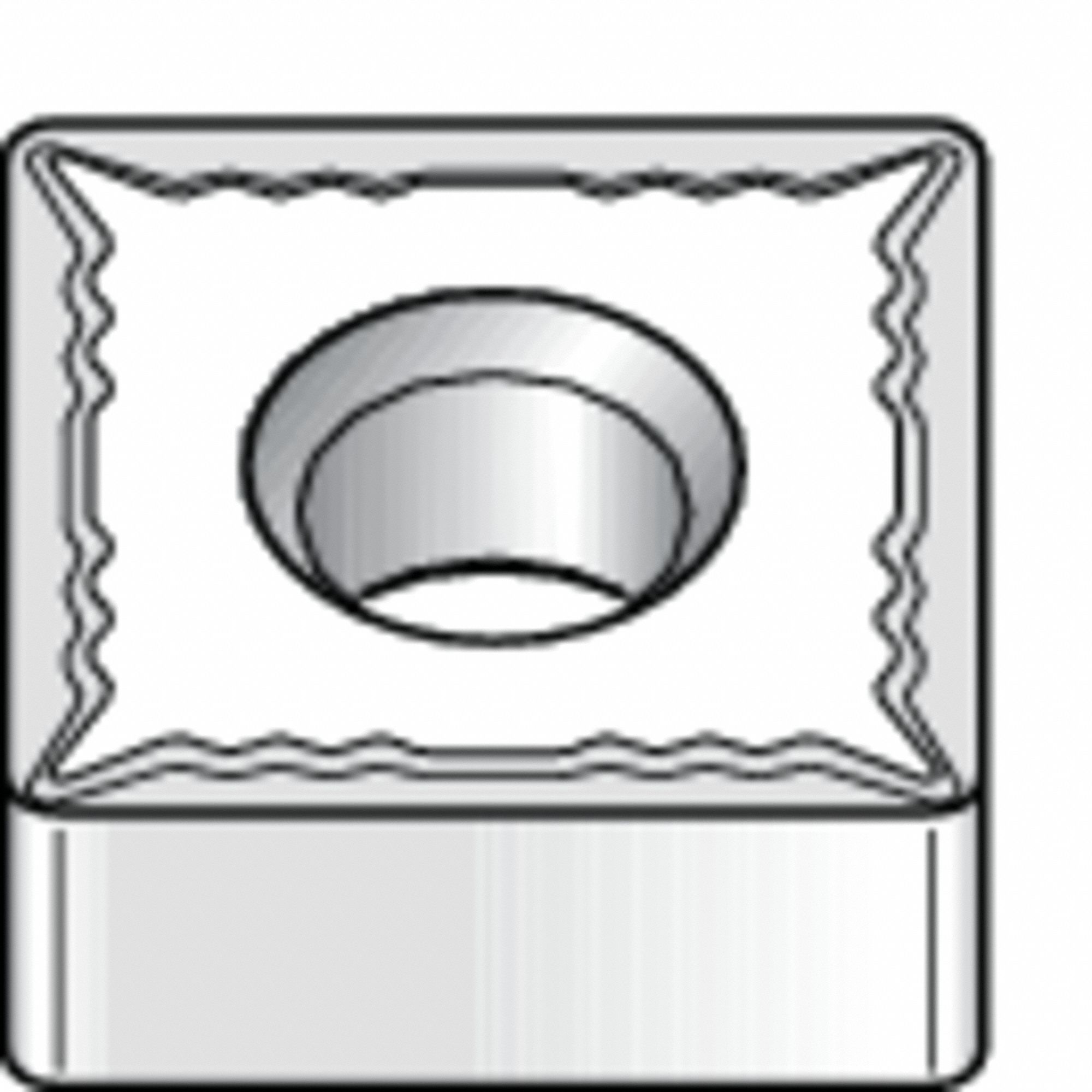 Square Turning Insert: 1/2 in Inscribed Circle, Neutral, 1/32 in Corner Radius, TiN, WM25CT