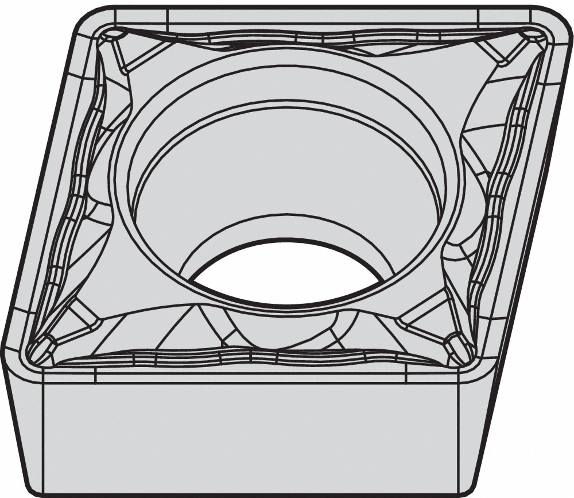 DIAMOND TURNING INSERT, CCMT, NEUTRAL, 5/32 IN THICK, 1/32 IN CORNER RADIUS, TIN
