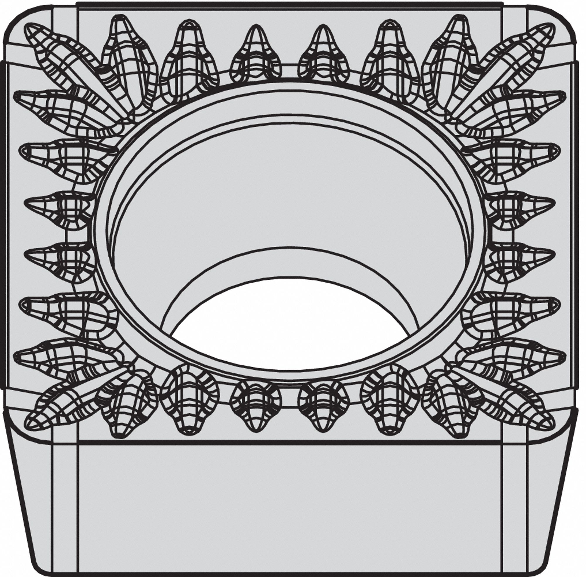 Square Turning Insert: 1/2 in Inscribed Circle, Neutral, 1/32 in Corner Radius, TiN, WK20CT