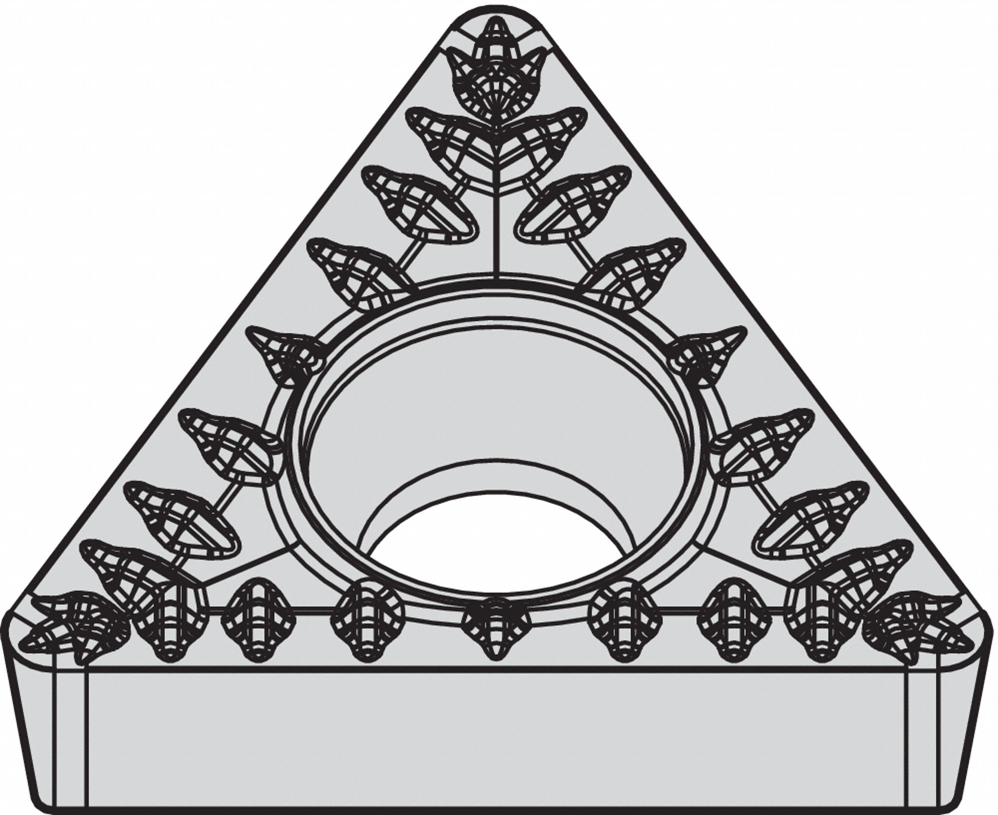 TRIANGLE TURNING INSERT, ⅜ IN INSCRIBED CIRCLE, NEUTRAL, MP CHIP-BREAKER, 7 °  CLEARANCE