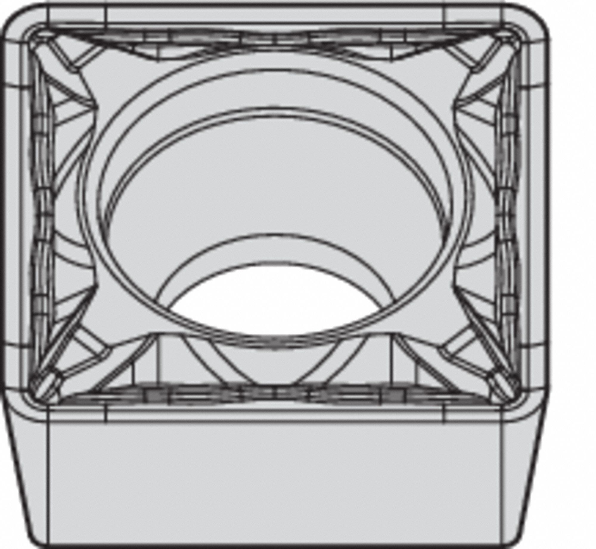 Square Turning Insert: 1/2 in Inscribed Circle, Neutral, 1/32 in Corner Radius, TiN, WP25CT