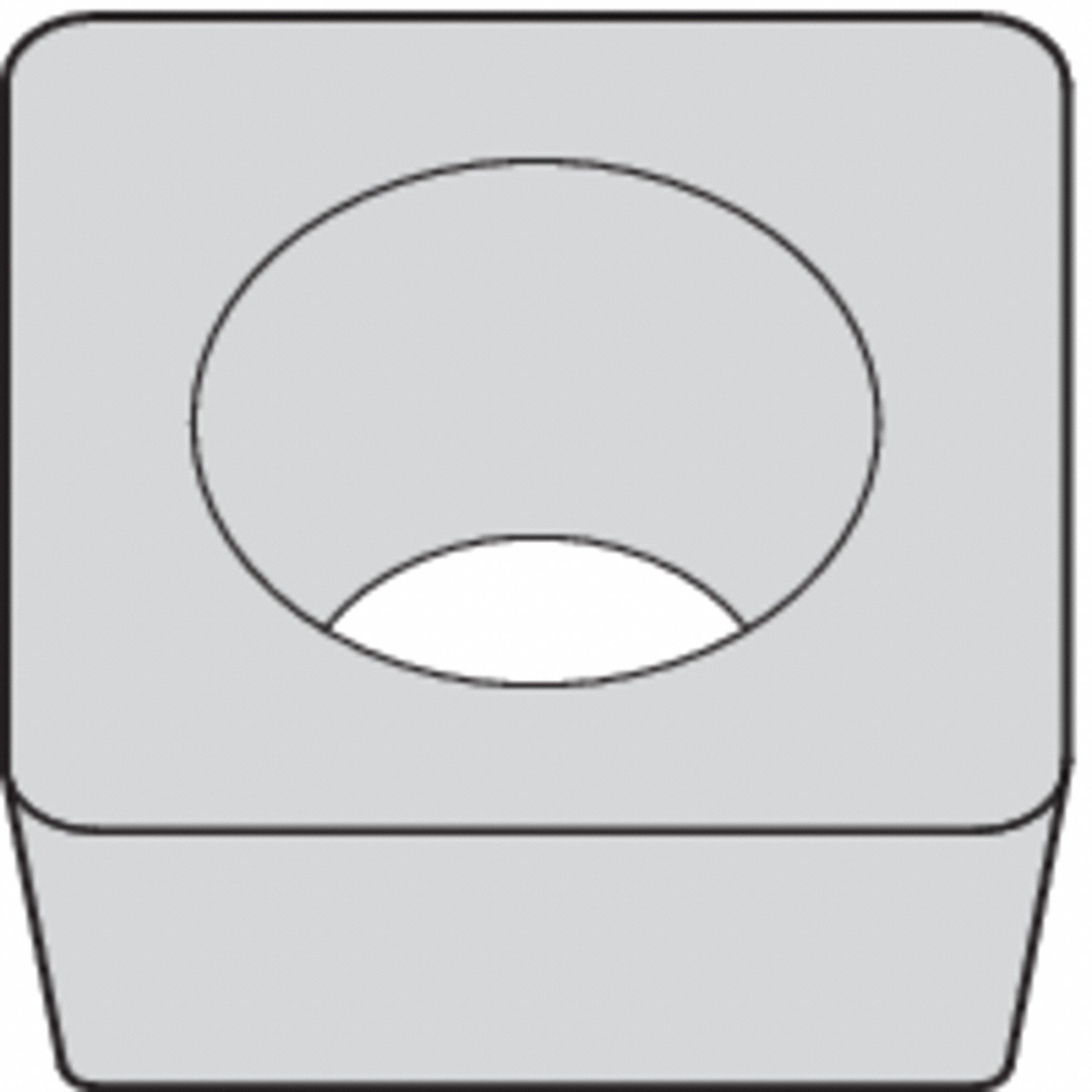 Square Turning Insert: 1/2 in Inscribed Circle, Neutral, 1/32 in Corner Radius, SCMW Insert
