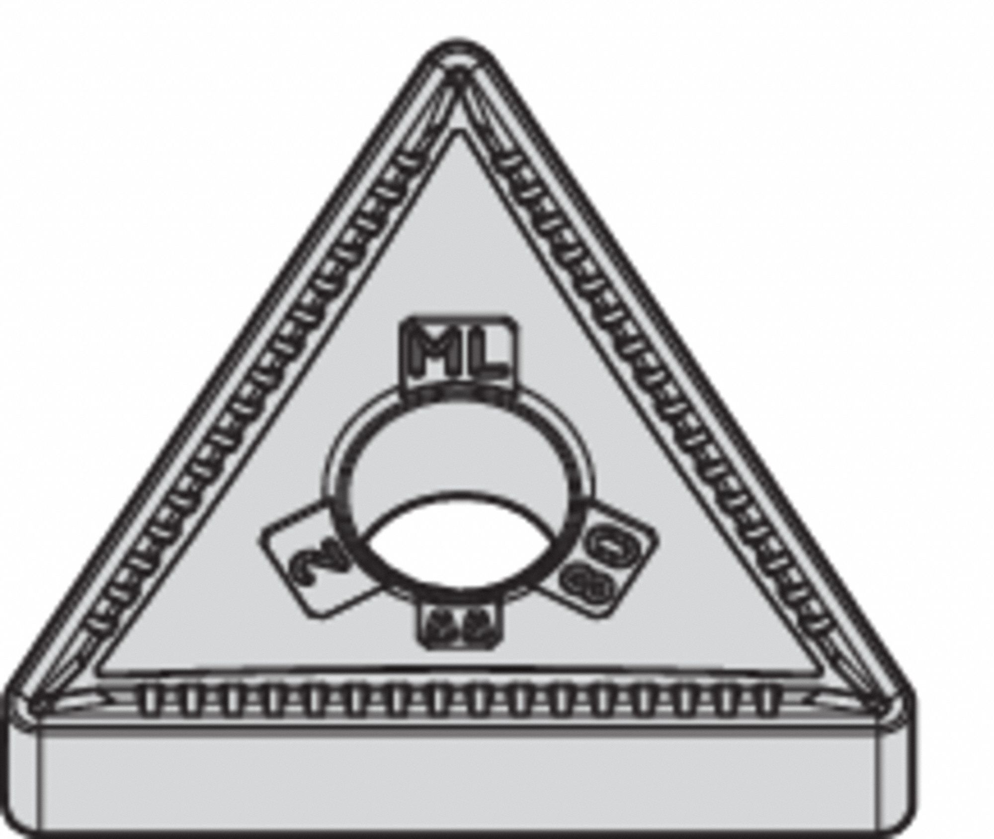 TRIANGLE TURNING INSERT, ½ IN INSCRIBED CIRCLE, NEUTRAL, ML CHIP-BREAKER, 0 °  CLEARANCE