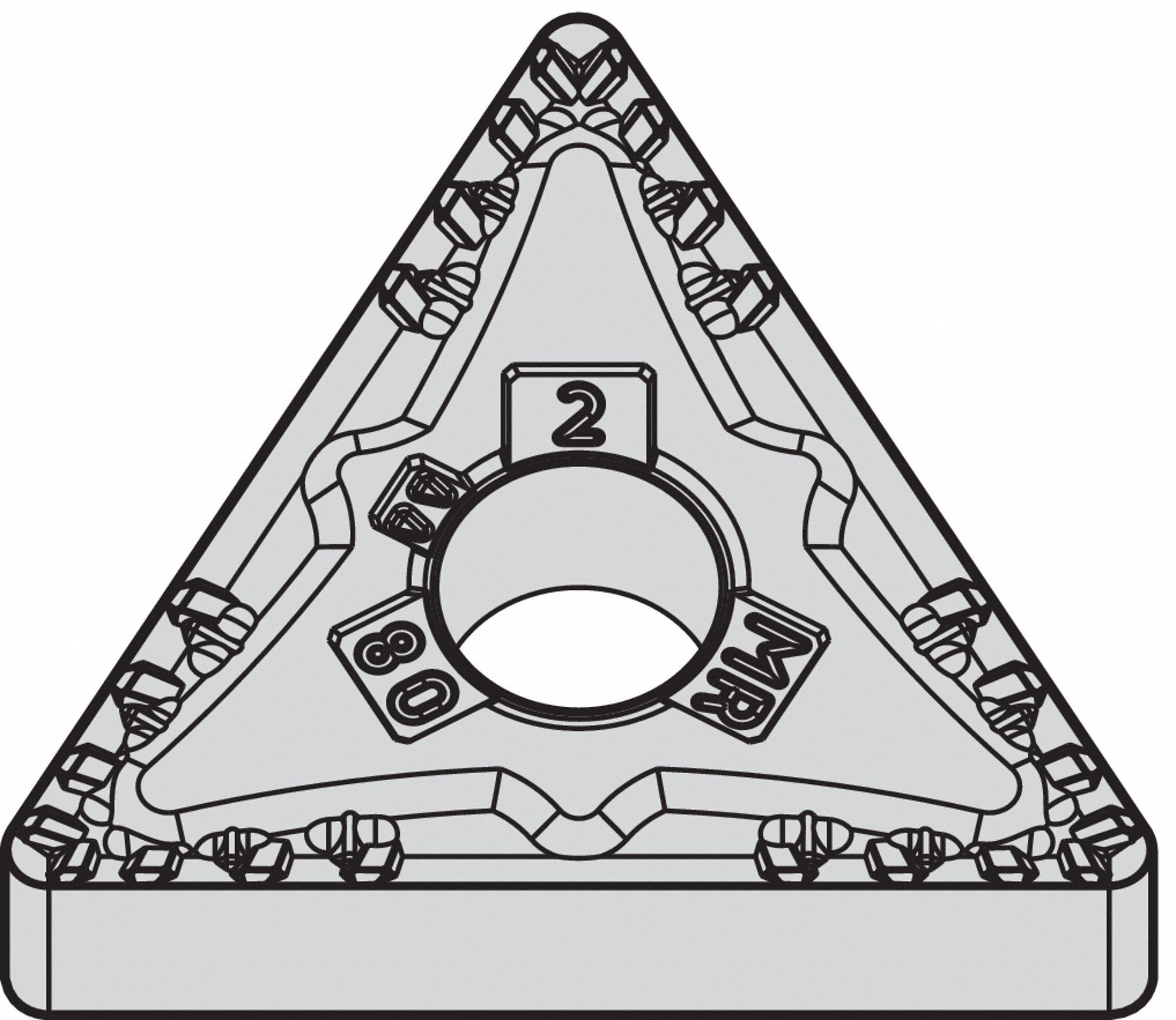 TRIANGLE TURNING INSERT, ½ IN INSCRIBED CIRCLE, NEUTRAL, MR CHIP-BREAKER, 0 °  CLEARANCE