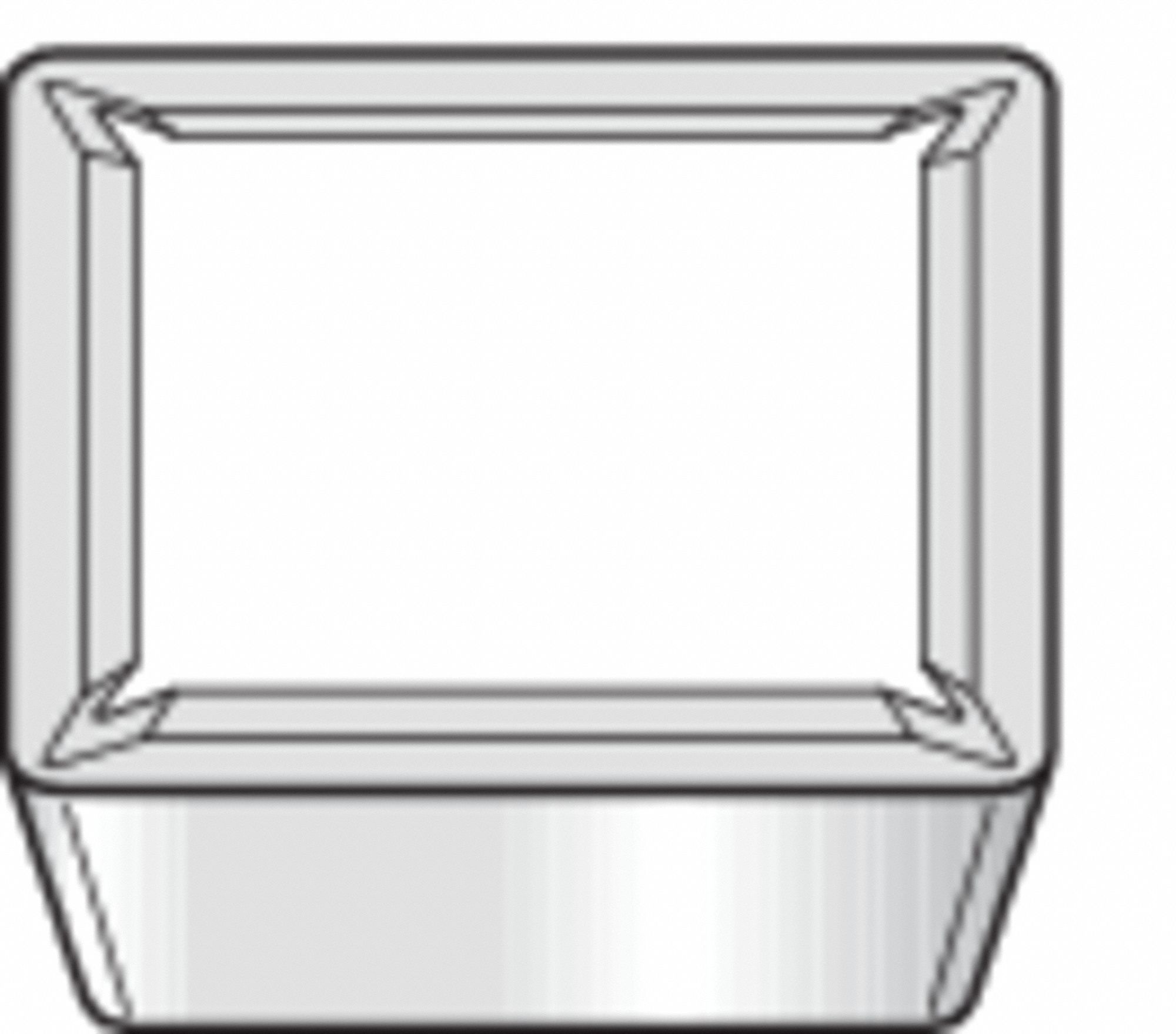 Square Turning Insert: 1/2 in Inscribed Circle, Neutral, 1/32 in Corner Radius, TiN, WP15CT