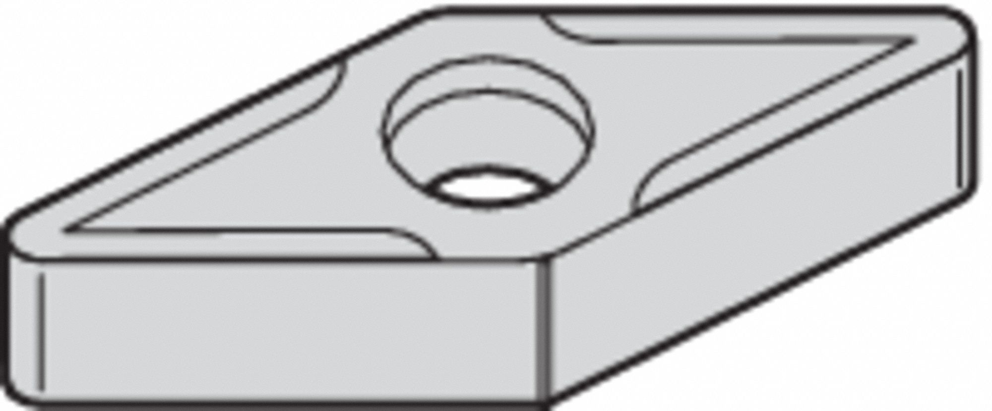 Diamond Turning Insert: VNMG Insert, Neutral, 5/32 in Thick, 1/32 in Corner Radius, AlTiSiN