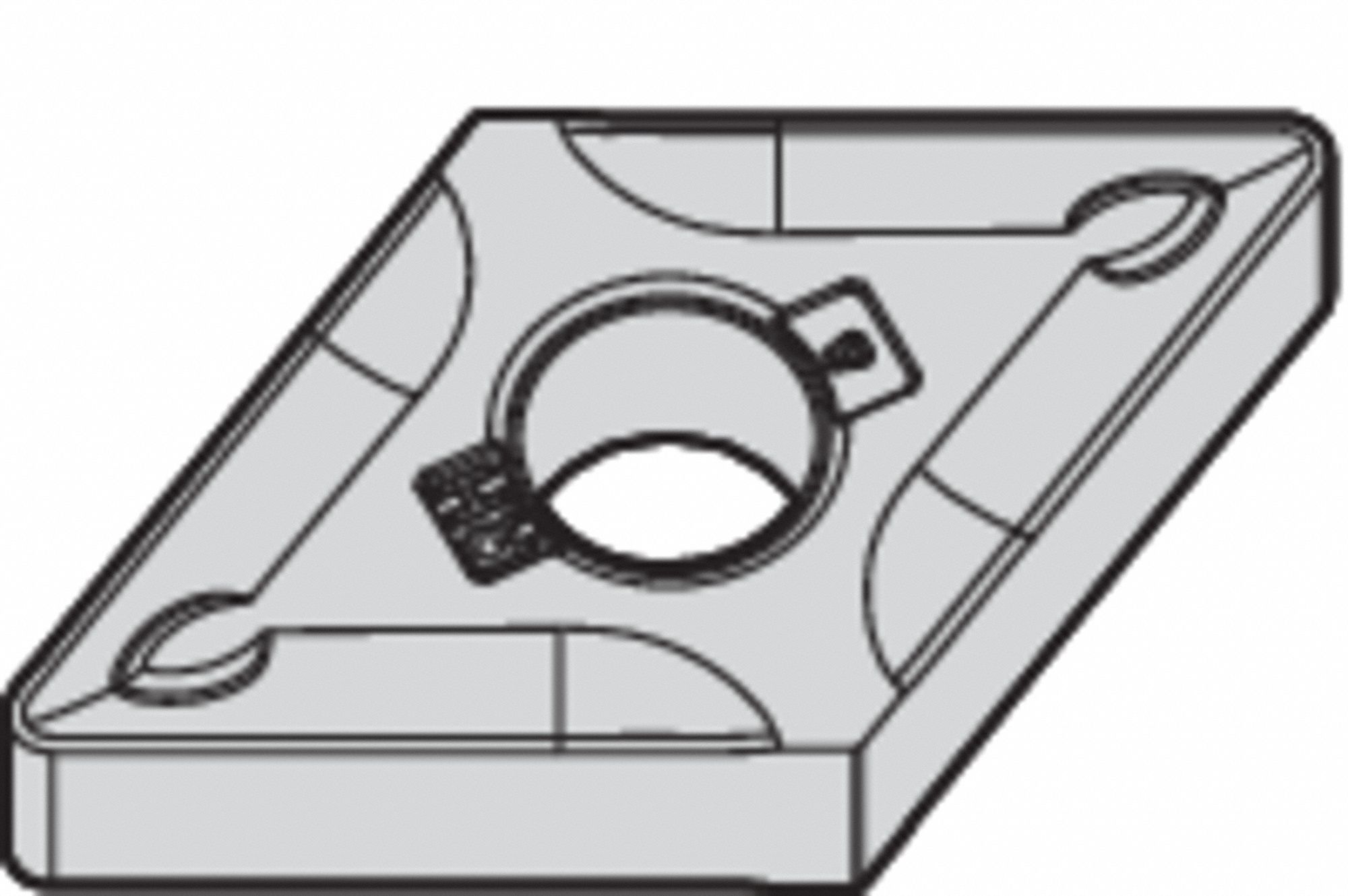 Diamond Turning Insert: DNMG Insert, Neutral, 1/4 in Thick, 1/16 in Corner Radius, TiN, WK20CT