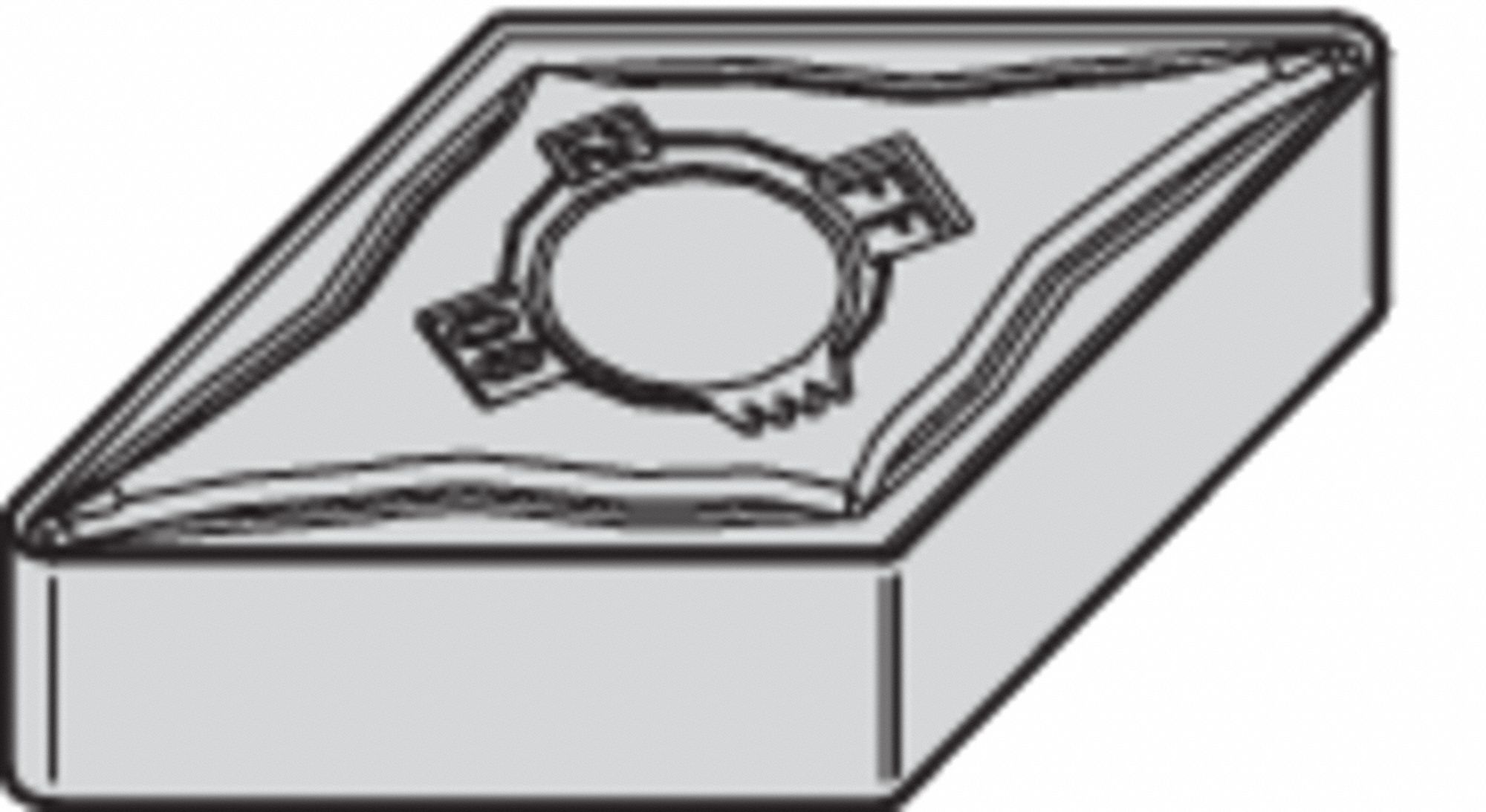 Diamond Turning Insert: DNMG Insert, Neutral, 1/4 in Thick, 1/32 in Corner Radius, TiN, WP15CT