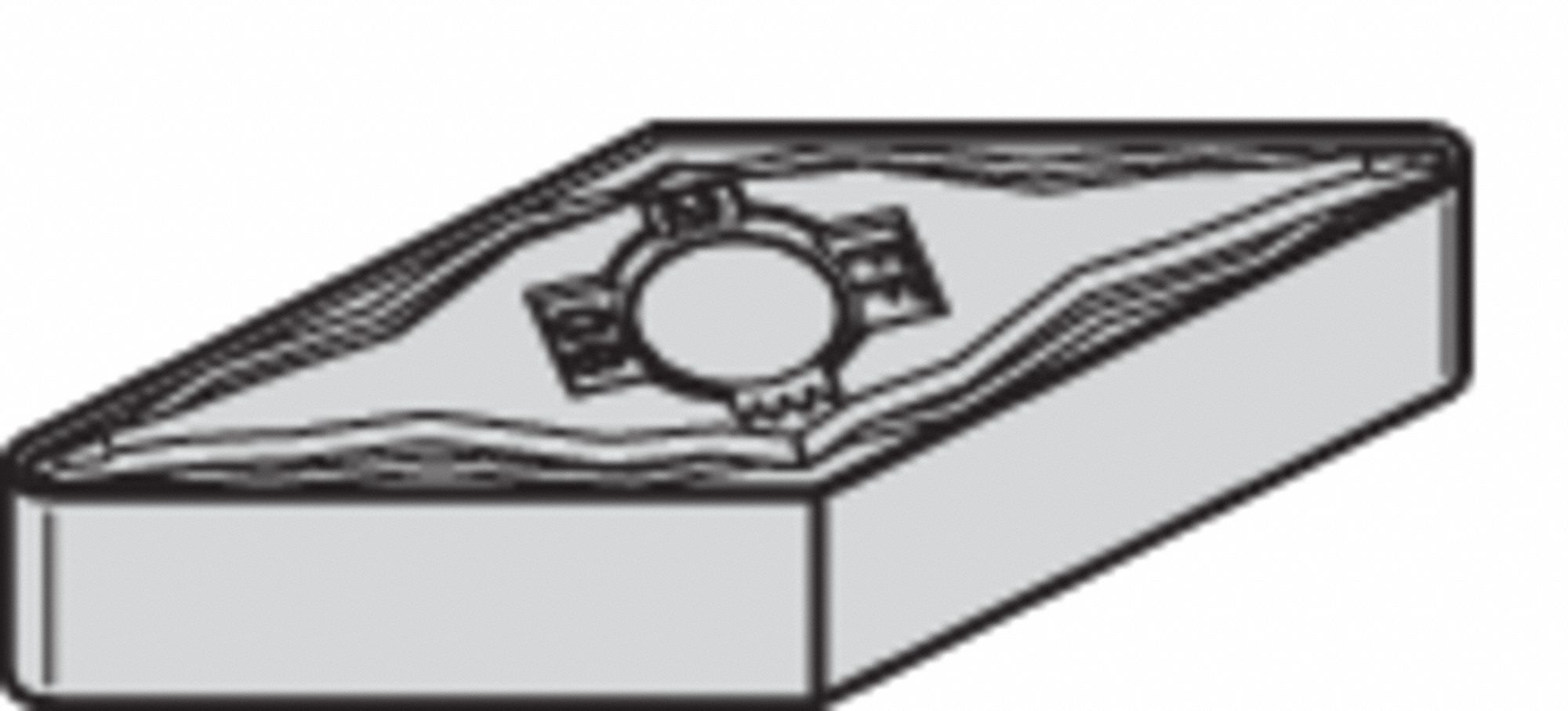 Diamond Turning Insert: VNMG Insert, Neutral, 3/16 in Thick, 1/32 in Corner Radius, TiN