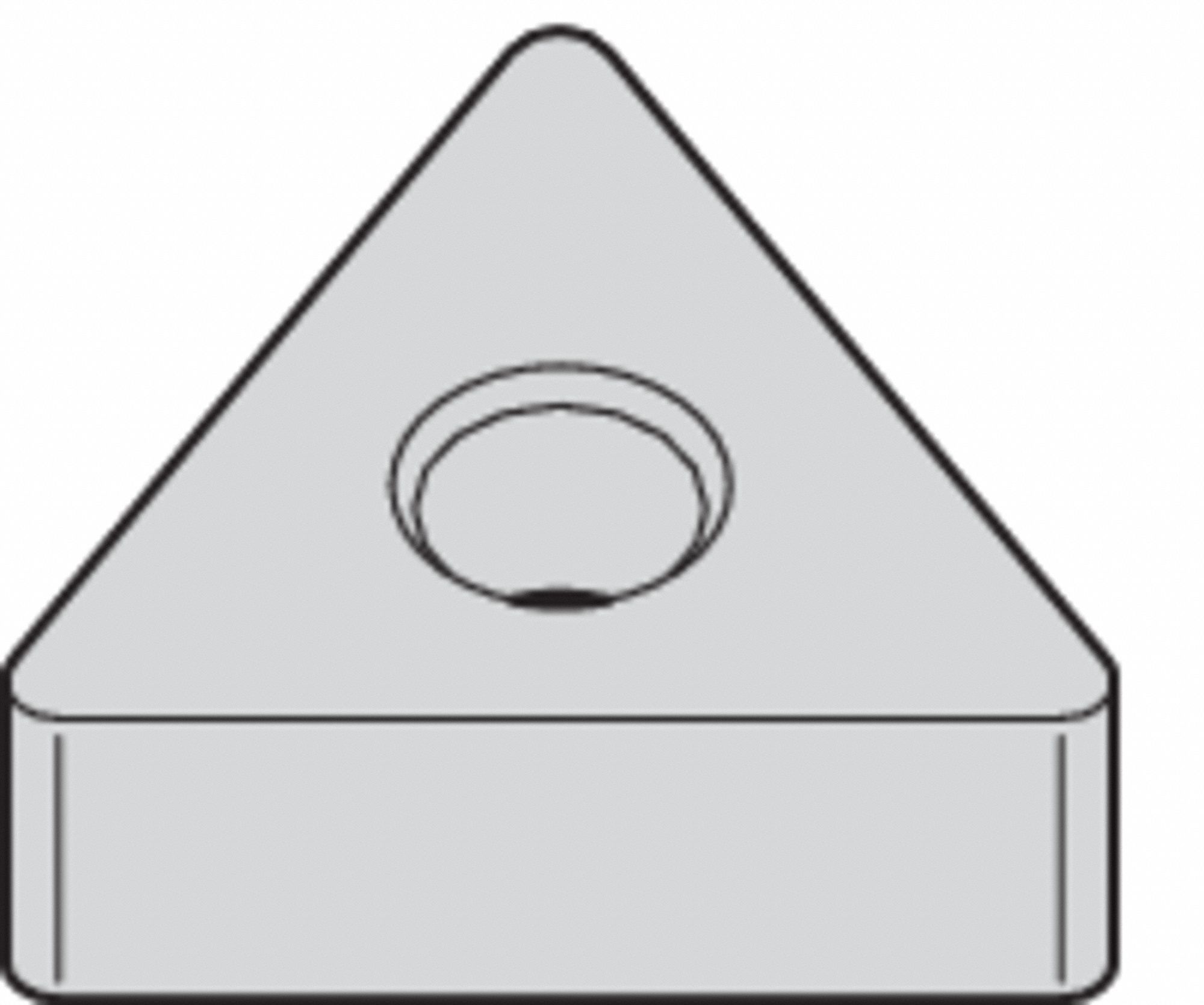 Triangle Turning Insert: 3/8 in Inscribed Circle, Neutral, 0° Clearance Angle, TiN, WK05CT
