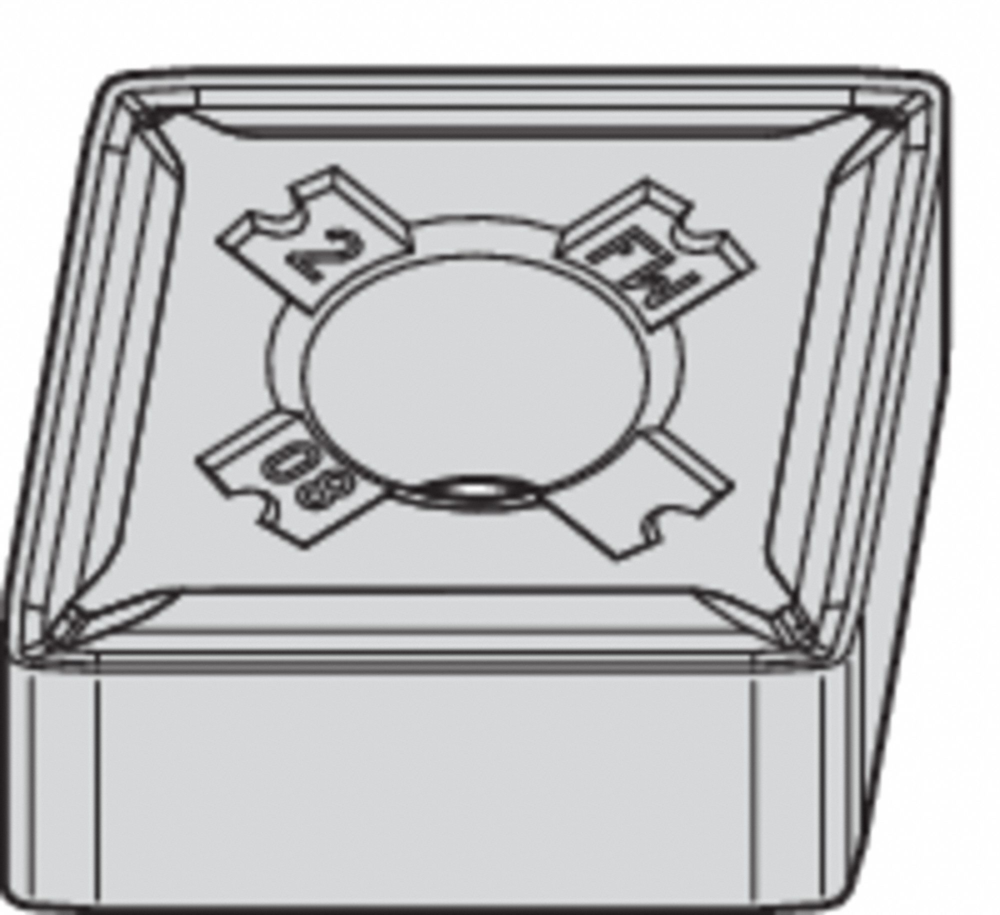 Diamond Turning Insert: CNMG Insert, Neutral, 3/16 in Thick, 1/32 in Corner Radius, TiN