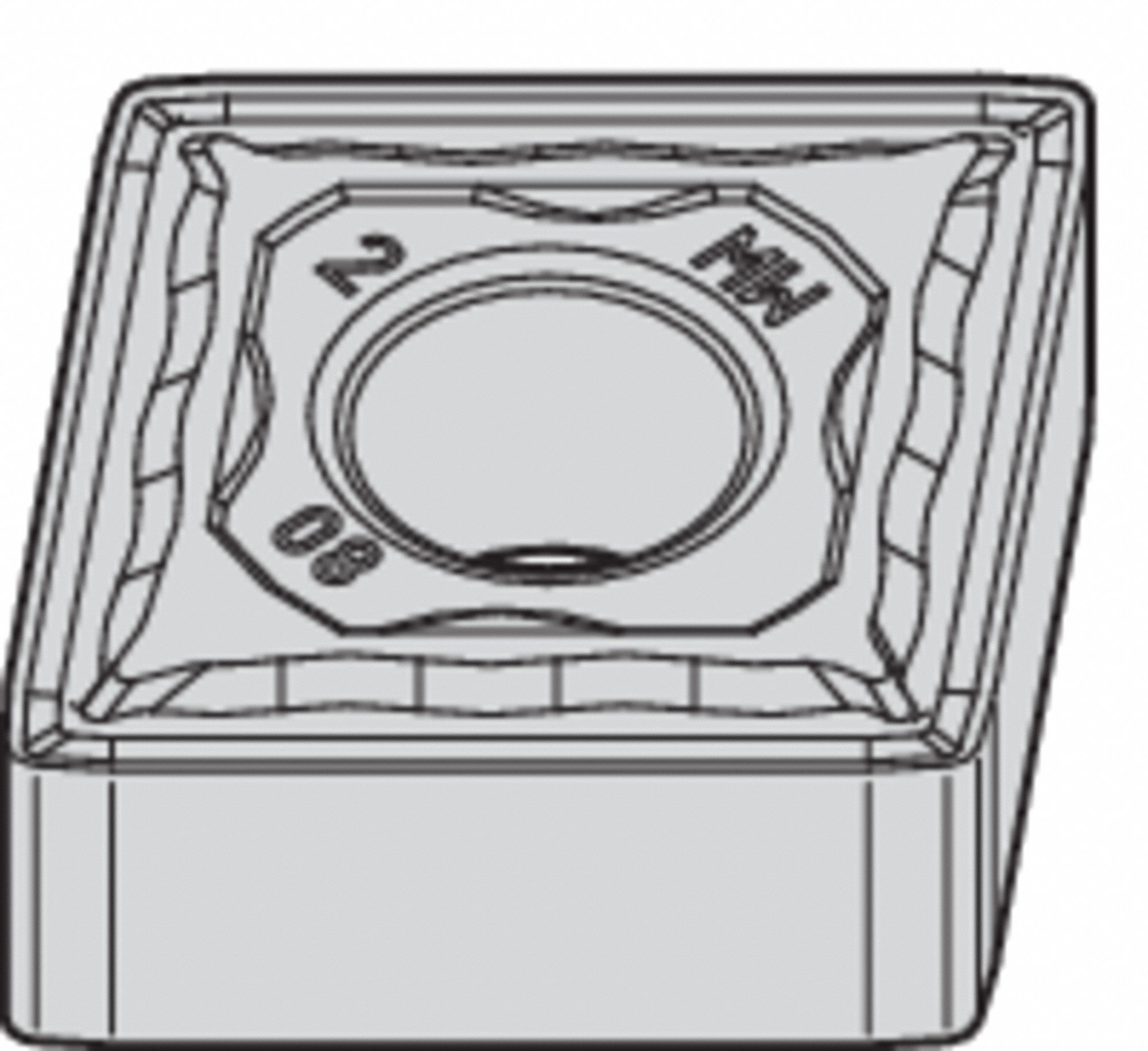 Diamond Turning Insert: CNMG Insert, Neutral, 3/16 in Thick, 1/32 in Corner Radius, TiN