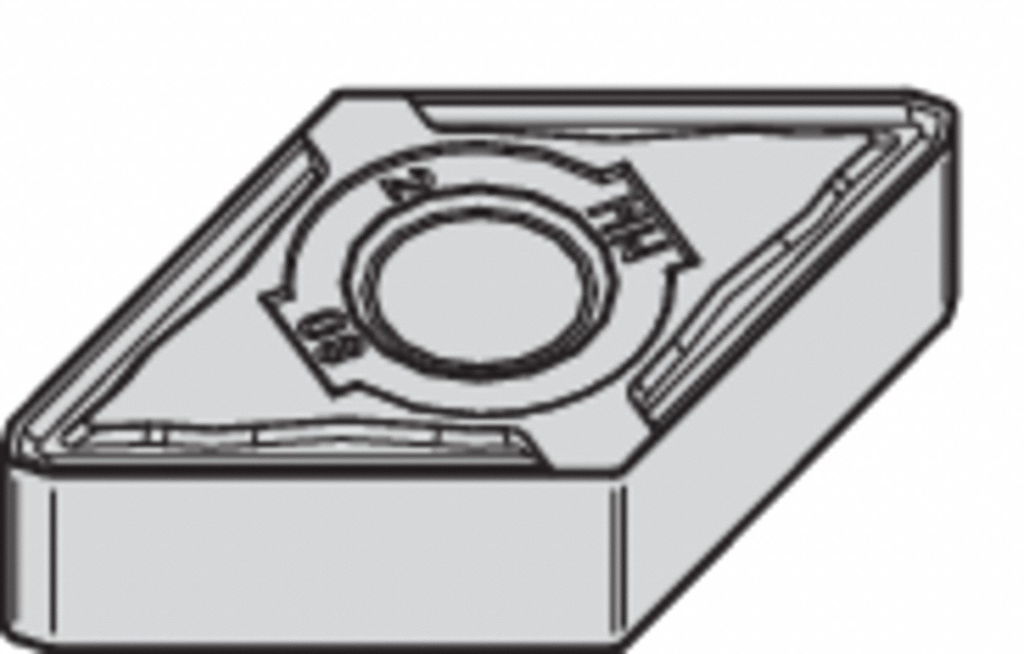 Diamond Turning Insert: DNMG Insert, Neutral, 1/4 in Thick, 1/64 in Corner Radius, TiN, WK05CT