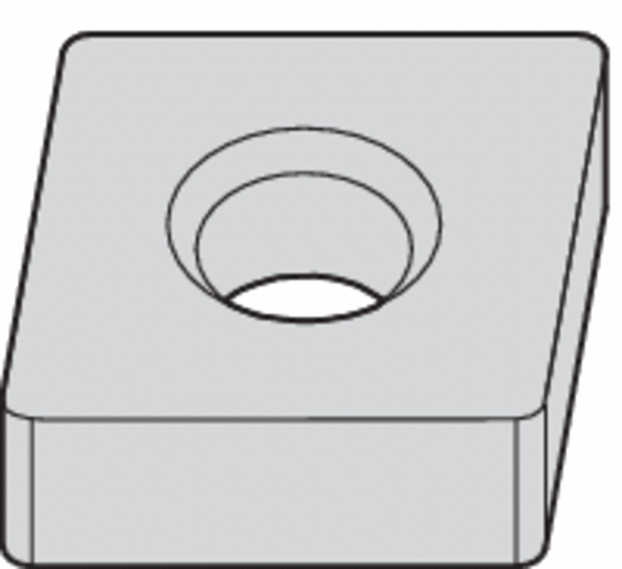Diamond Turning Insert: CNMA Insert, Neutral, 3/16 in Thick, 1/32 in Corner Radius, TiN