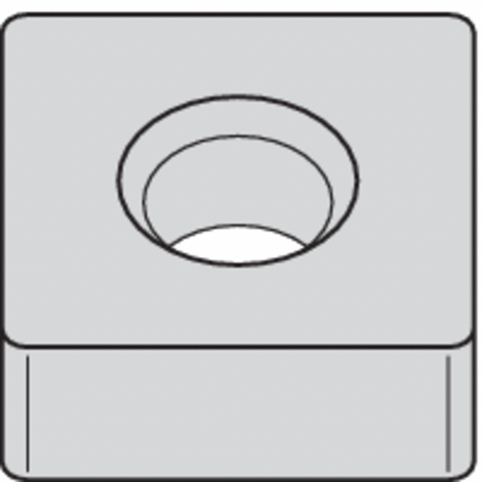 Square Turning Insert: 1/2 in Inscribed Circle, Alumina Ceramic, Neutral, 0° Clearance Angle