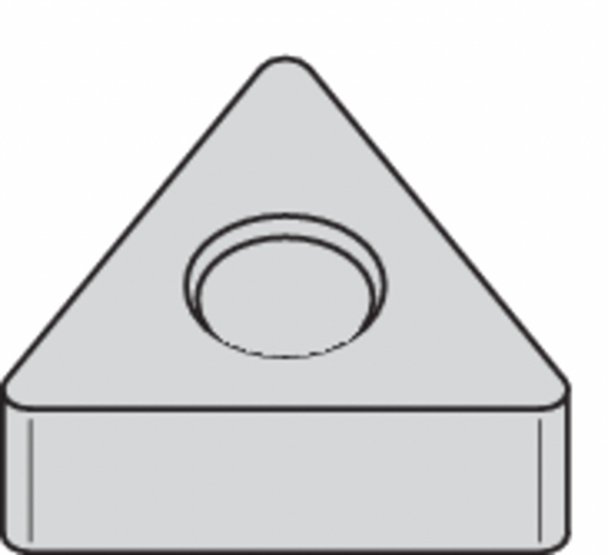 TRIANGLE TURNING INSERT, ½ IN INSCRIBED CIRCLE, SILICON NITRIDE, NEUTRAL, 0 °  CLEARANCE