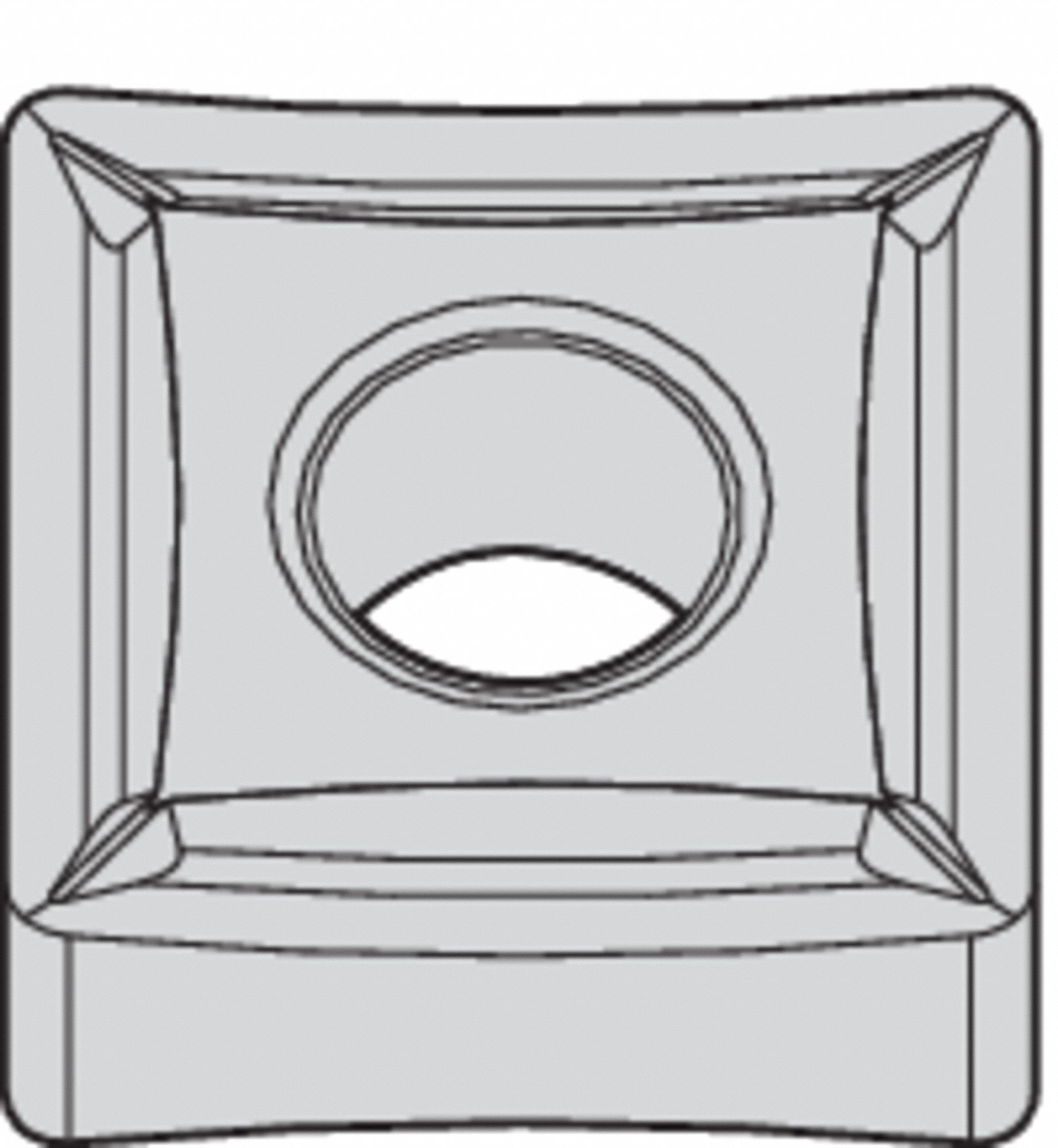 Square Turning Insert: 5/8 in Inscribed Circle, Neutral, 3/64 in Corner Radius, SNMP Insert