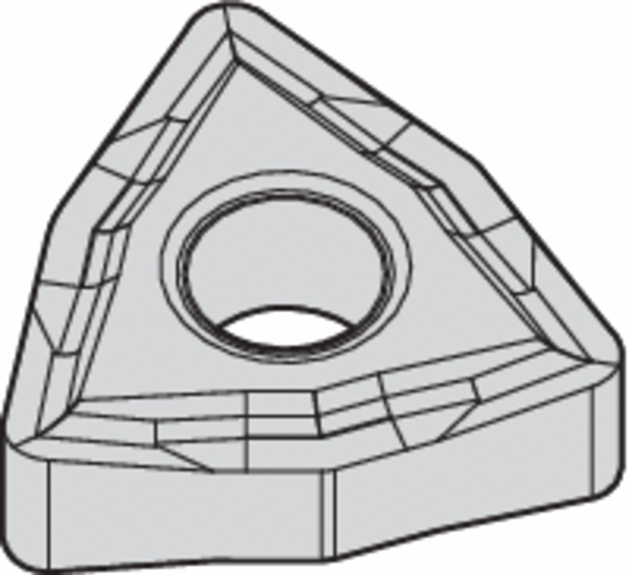 Turning Insert: 1/2 in Inscribed Circle, Neutral, 3/16 in Thick, 0° Clearance Angle, AlTiSiN
