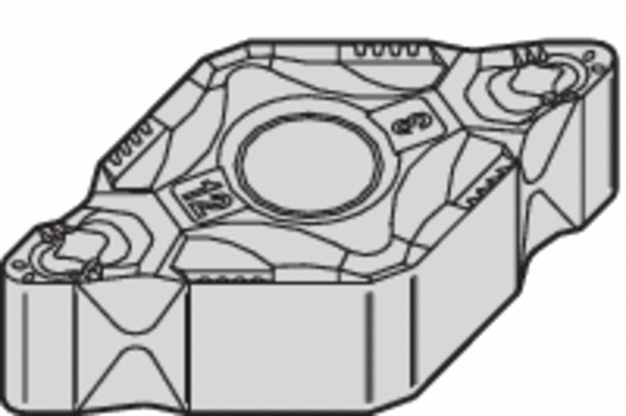 Diamond Turning Insert: DNMG Insert, Neutral, 1/4 in Thick, 1/32 in Corner Radius, TiN, WM25CT