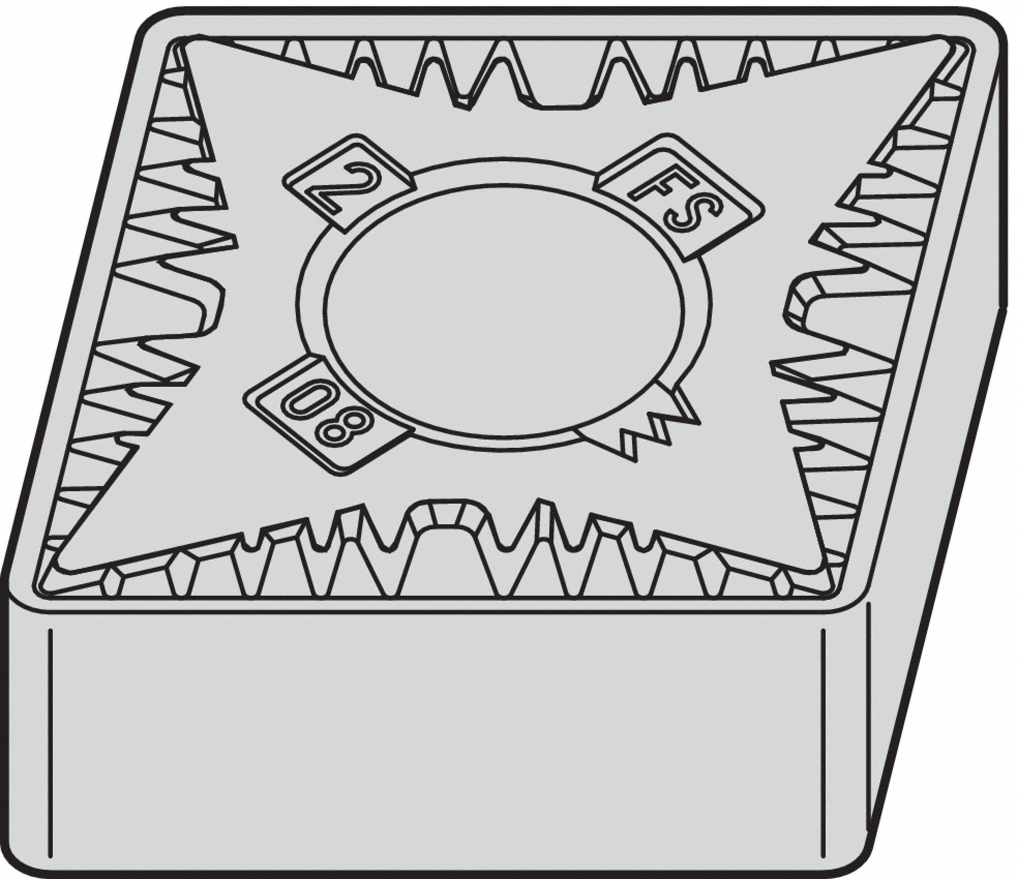 Diamond Turning Insert: CNGG Insert, Neutral, 3/16 in Thick, 0.0040 in Corner Radius, AlTiSiN