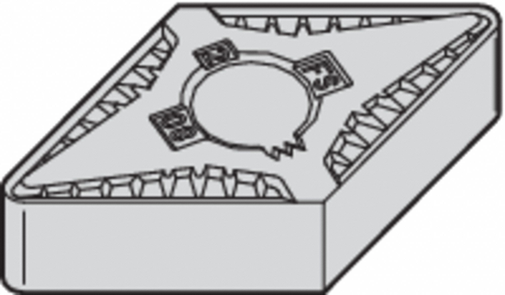 Diamond Turning Insert: DNGG Insert, Neutral, 3/16 in Thick, 1/64 in Corner Radius, AlTiSiN