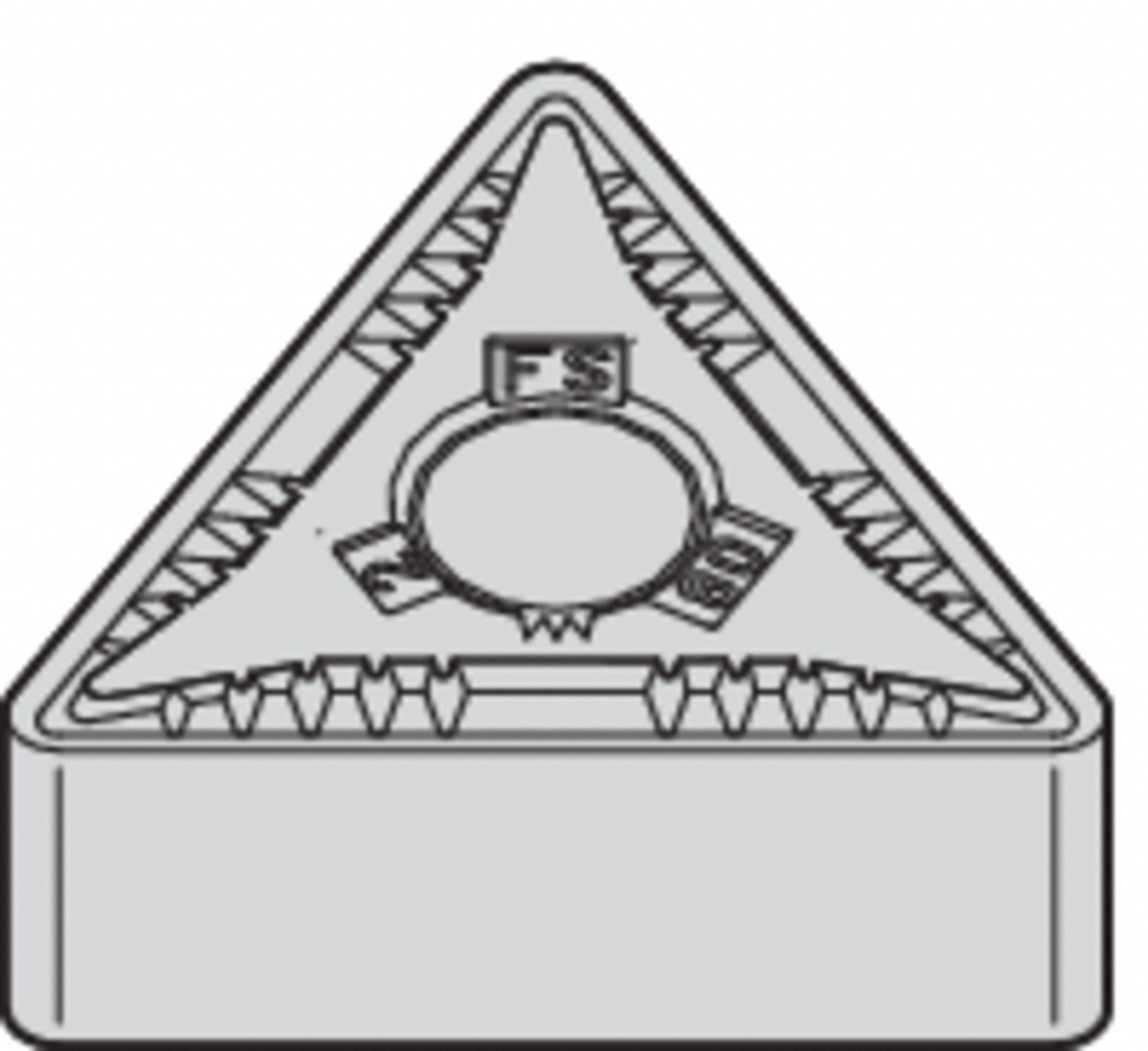 Triangle Turning Insert: 1/2 in Inscribed Circle, Neutral, FS Chip-Breaker, 0° Clearance Angle