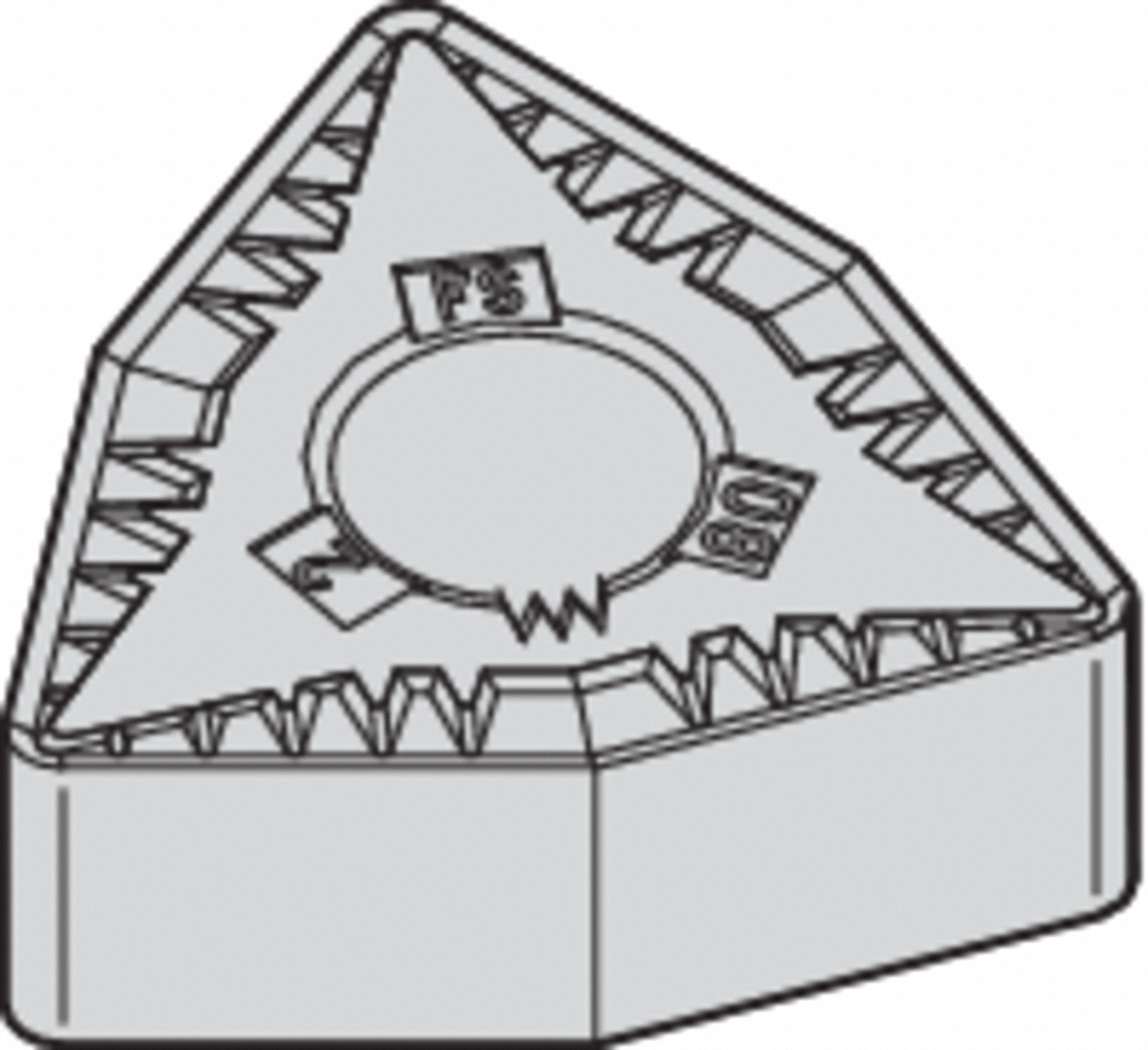Turning Insert: 1/2 in Inscribed Circle, Neutral, 3/16 in Thick, FS Chip-Breaker, AlTiSiN