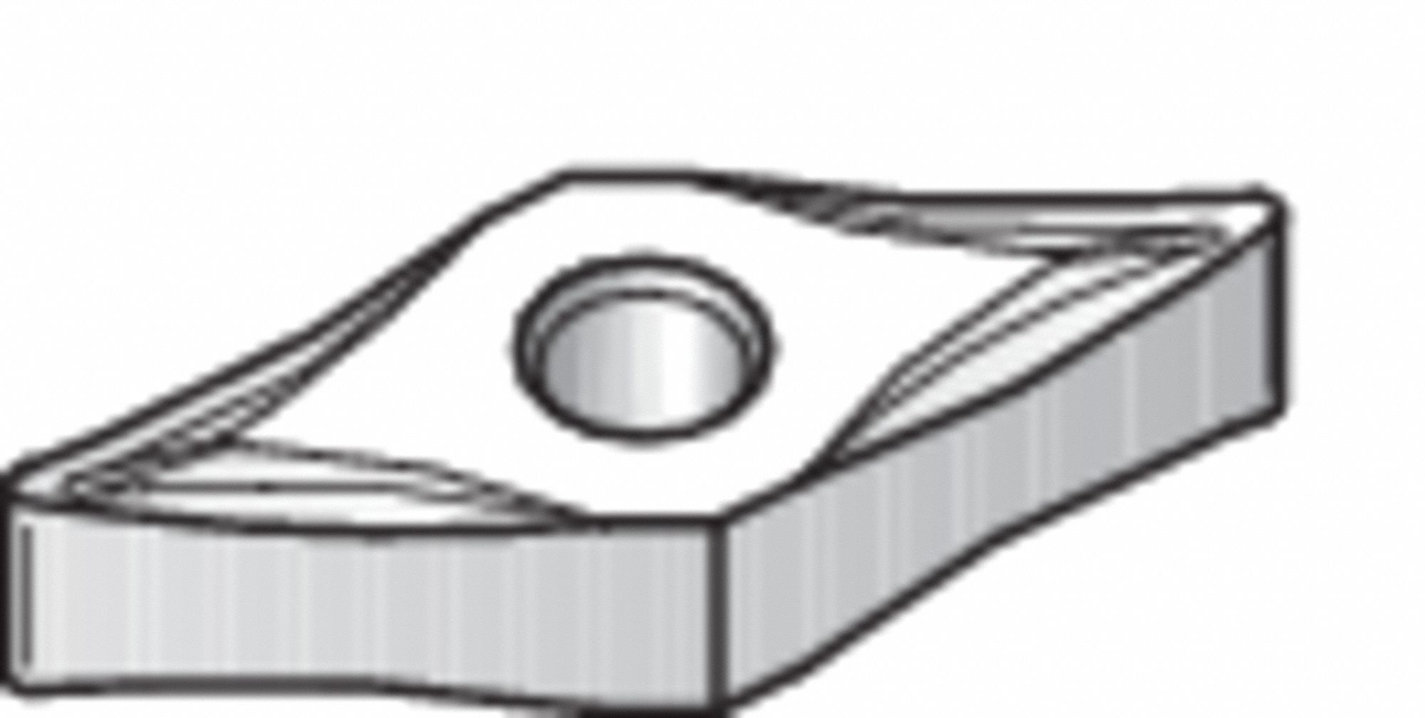 Diamond Turning Insert: VNGP Insert, Neutral, 3/16 in Thick, 1/32 in Corner Radius, TN15U