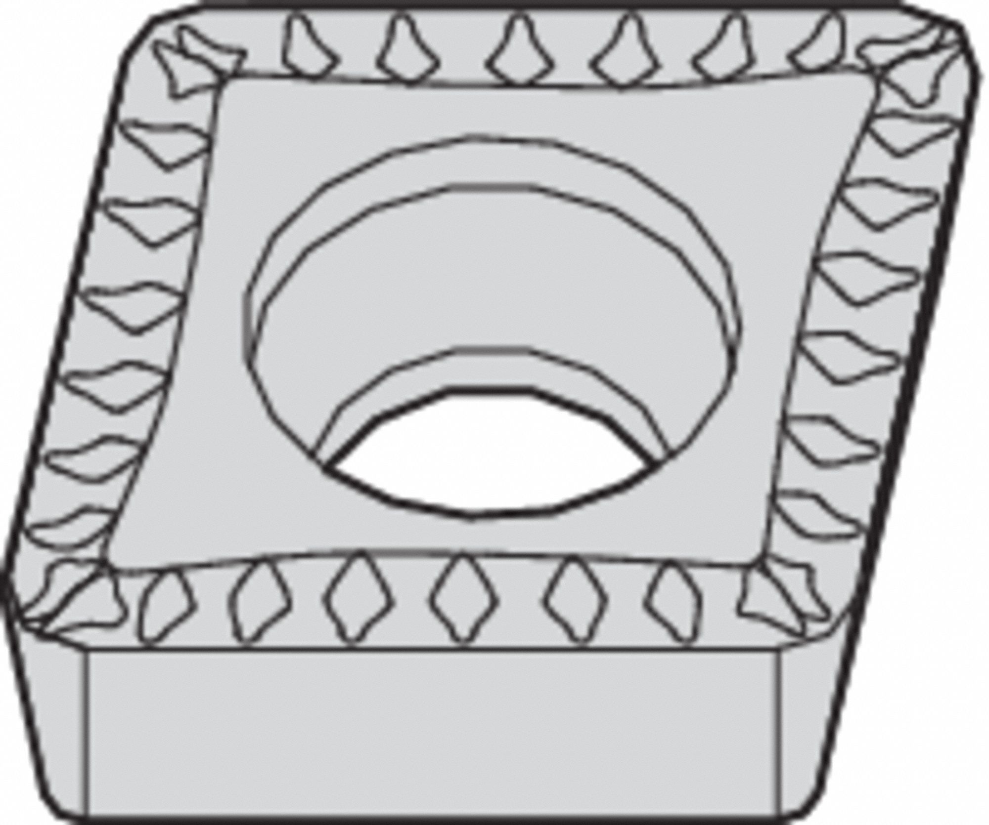 Diamond Turning Insert: CCMT Insert, Neutral, 1/8 in Thick, 1/64 in Corner Radius, TiN, WM25CT