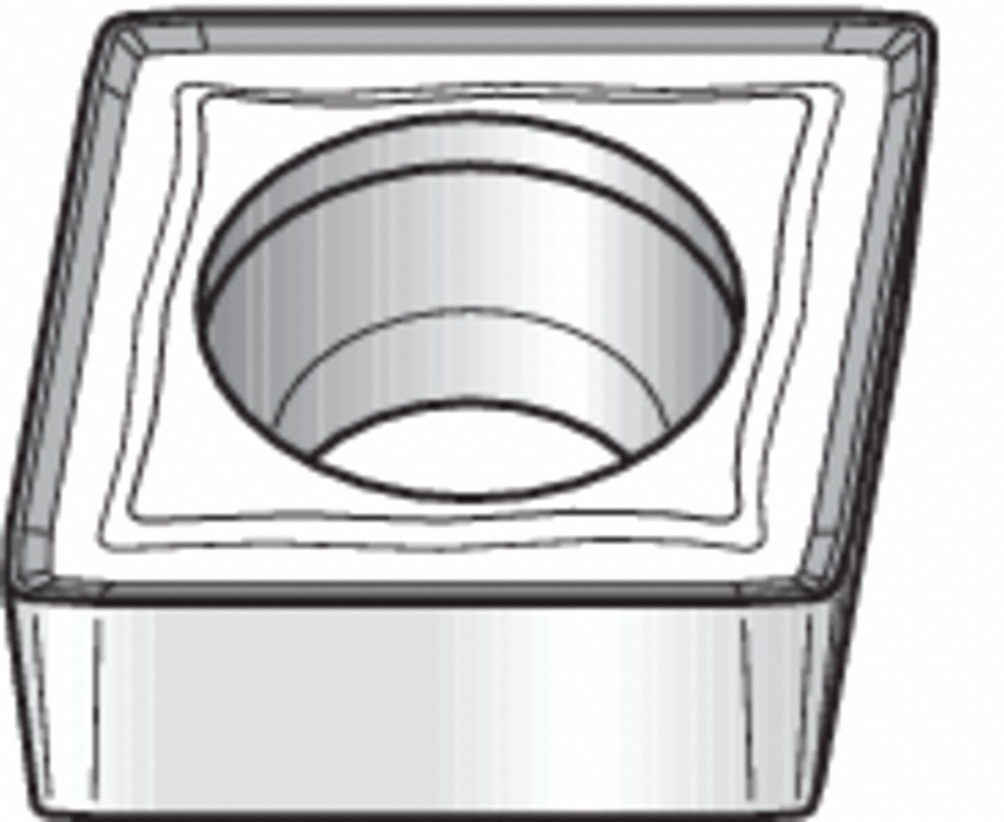 Diamond Turning Insert: CCMT Insert, Neutral, 5/32 in Thick, 1/32 in Corner Radius, TiN
