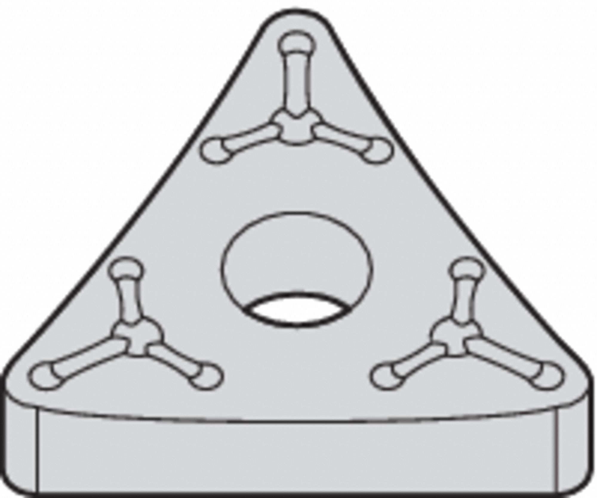 Triangle Turning Insert: 1/2 in Inscribed Circle, Neutral, 65 Chip-Breaker, 0° Clearance Angle