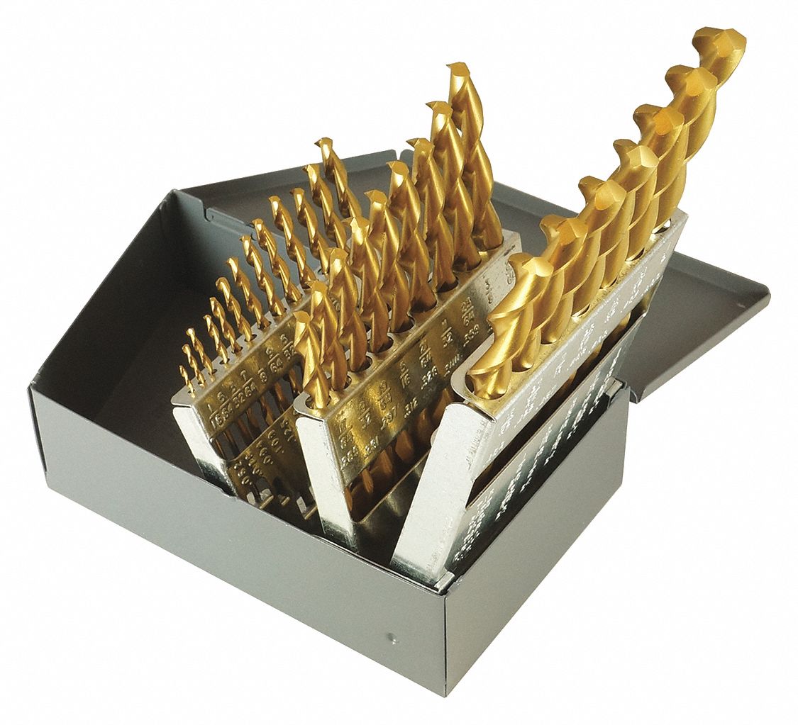 CHICAGOLATROBE Jobber Drill Bit Set, Number of Drill Bits 29, Drill Bit Point Angle 135