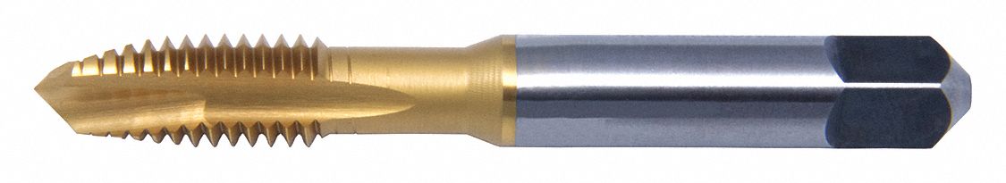 Spiral Point Tap: #10-24 Thread Size, 1/2 in Thread Lg, 2 3/8 in Overall Lg