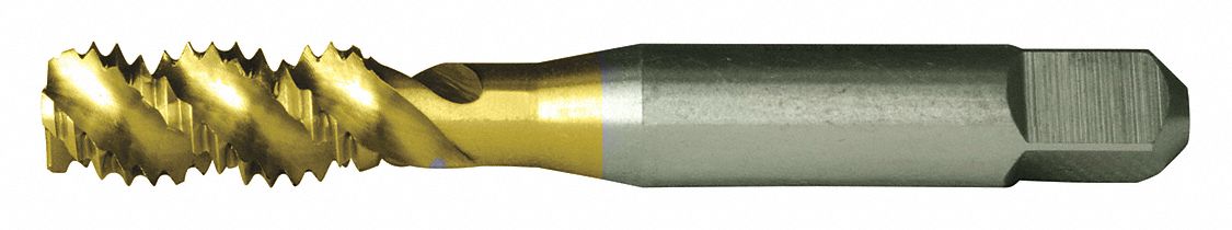 TARAUD À CANNELURE HÉLICOÏDALE, FILETAGE M5X0,8, FILETAGE 22,23 MM LO, 60,32 MM LONG, ACIER RAPIDE