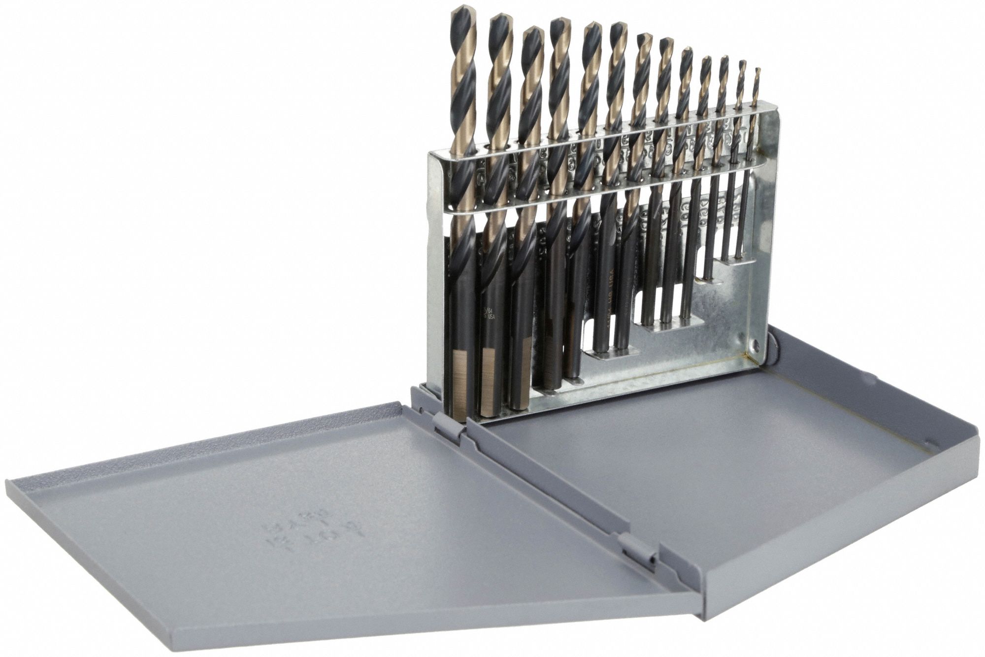 1878 JOBBER LENGTH DRILL BIT SET, RH, BLACK OXIDE, 1/16 TO¼ IN, 135 ° , HSS, STRAIGHT SHANK, 13 PC