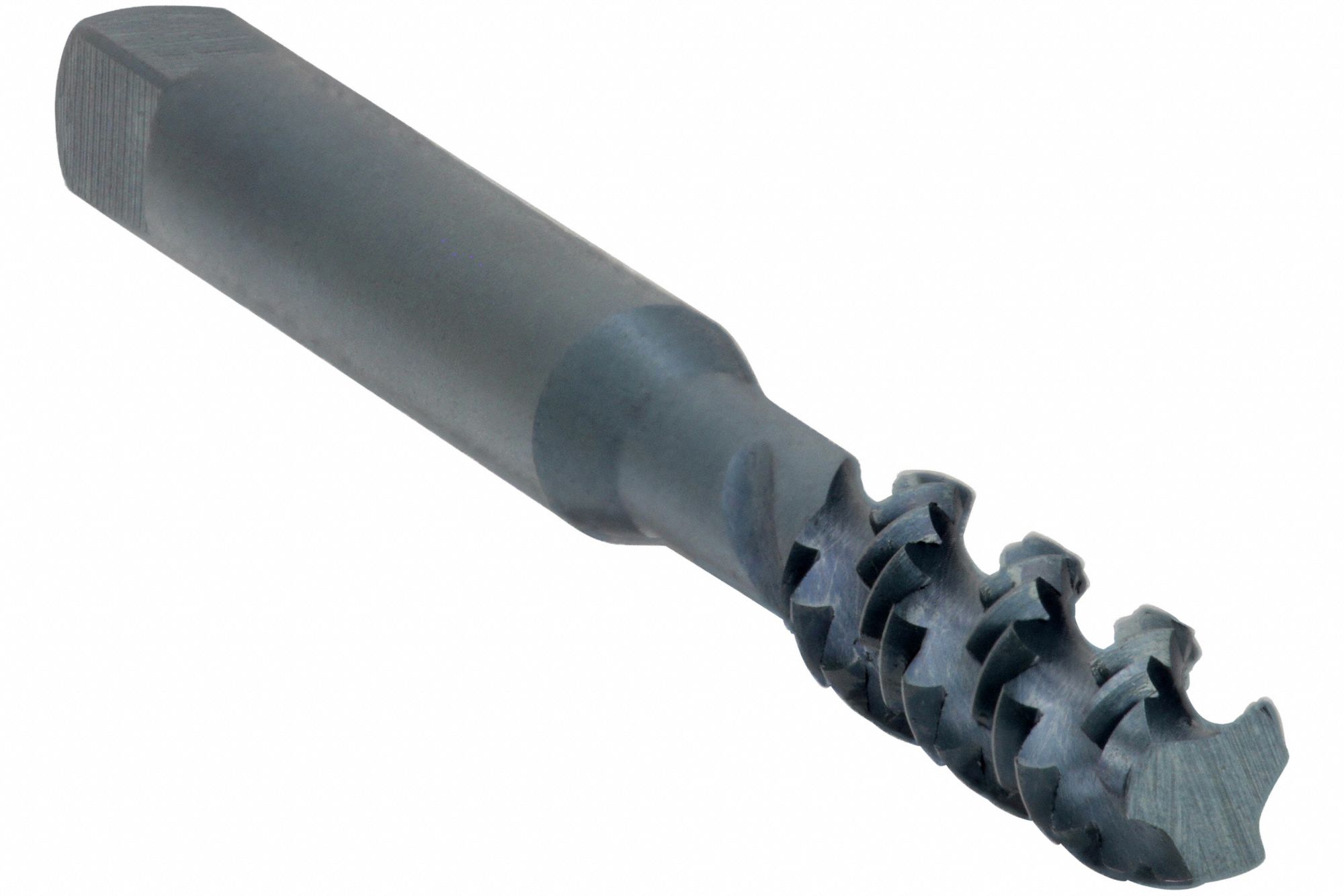 Spiral Flute Tap: #10-24 Thread Size, 1/2 in Thread Lg, 2 3/8 in Overall Lg, Bottoming