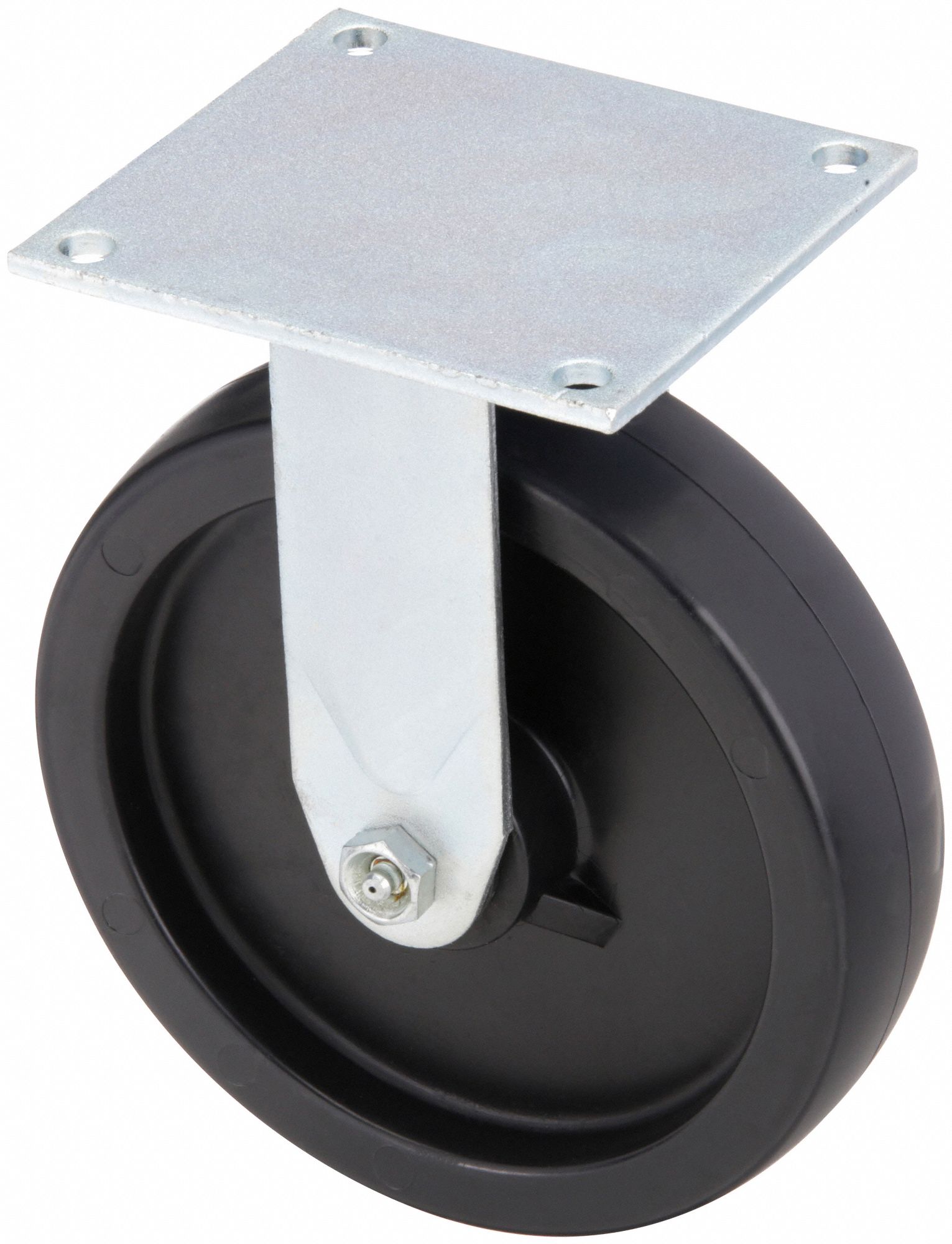 Plate Caster, Rigid, Polyolefin, 9 1/2"H