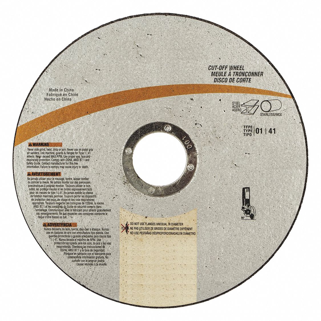 Abrasive Cut-Off Wheel, Type 41, 6" dia.