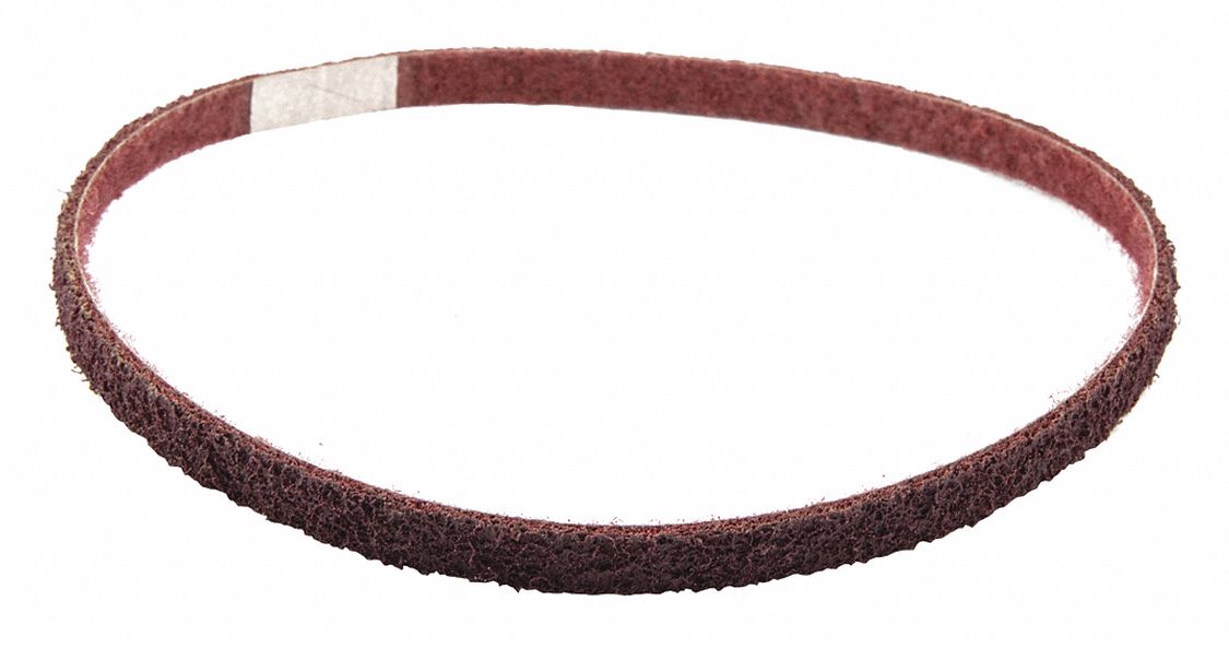 Surface-Conditioning Belt: 1/2 in W x 18 in L, Aluminum Oxide, Medium, Surface Prep