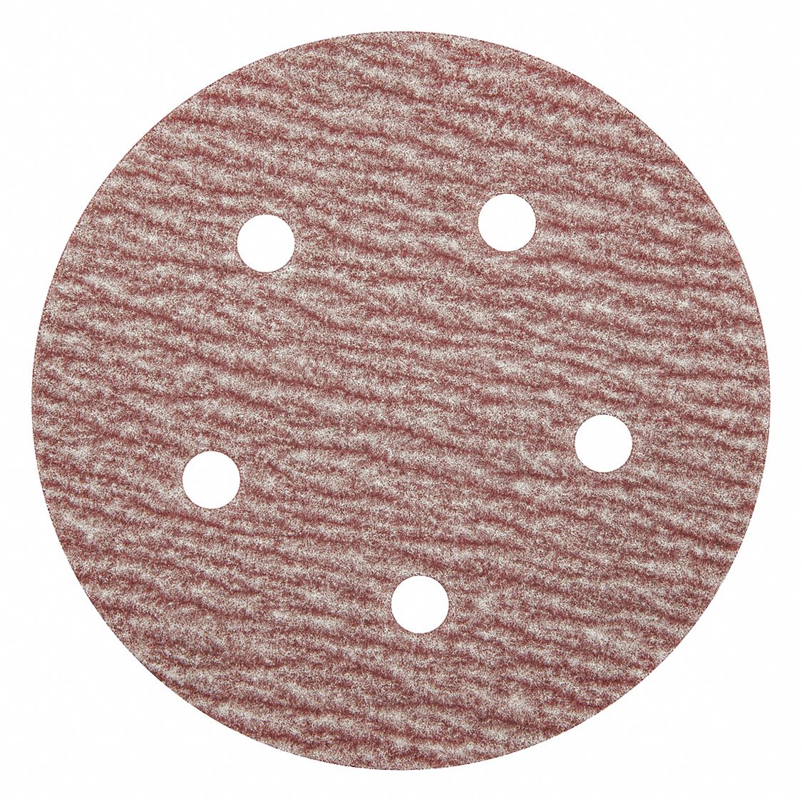HOOK-AND-LOOP SANDING DISC, 5 IN DIAMETER, 5 HOLE, ALUMINUM OXIDE, P320 GRIT, B WEIGHT PAPER