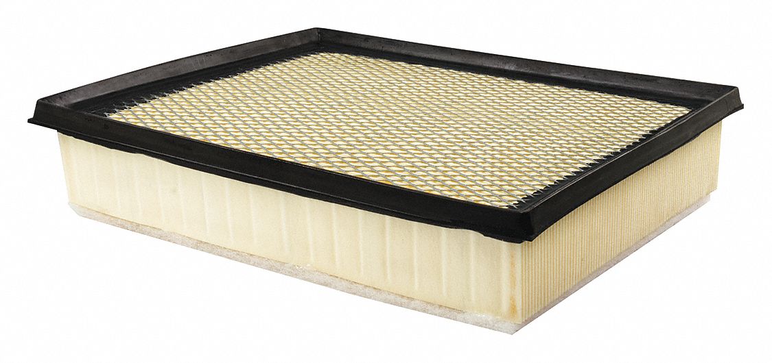 Automotive Air Filter: Panel, Engine, Rectangular, Panel, 11 25/32 in Overall Lg