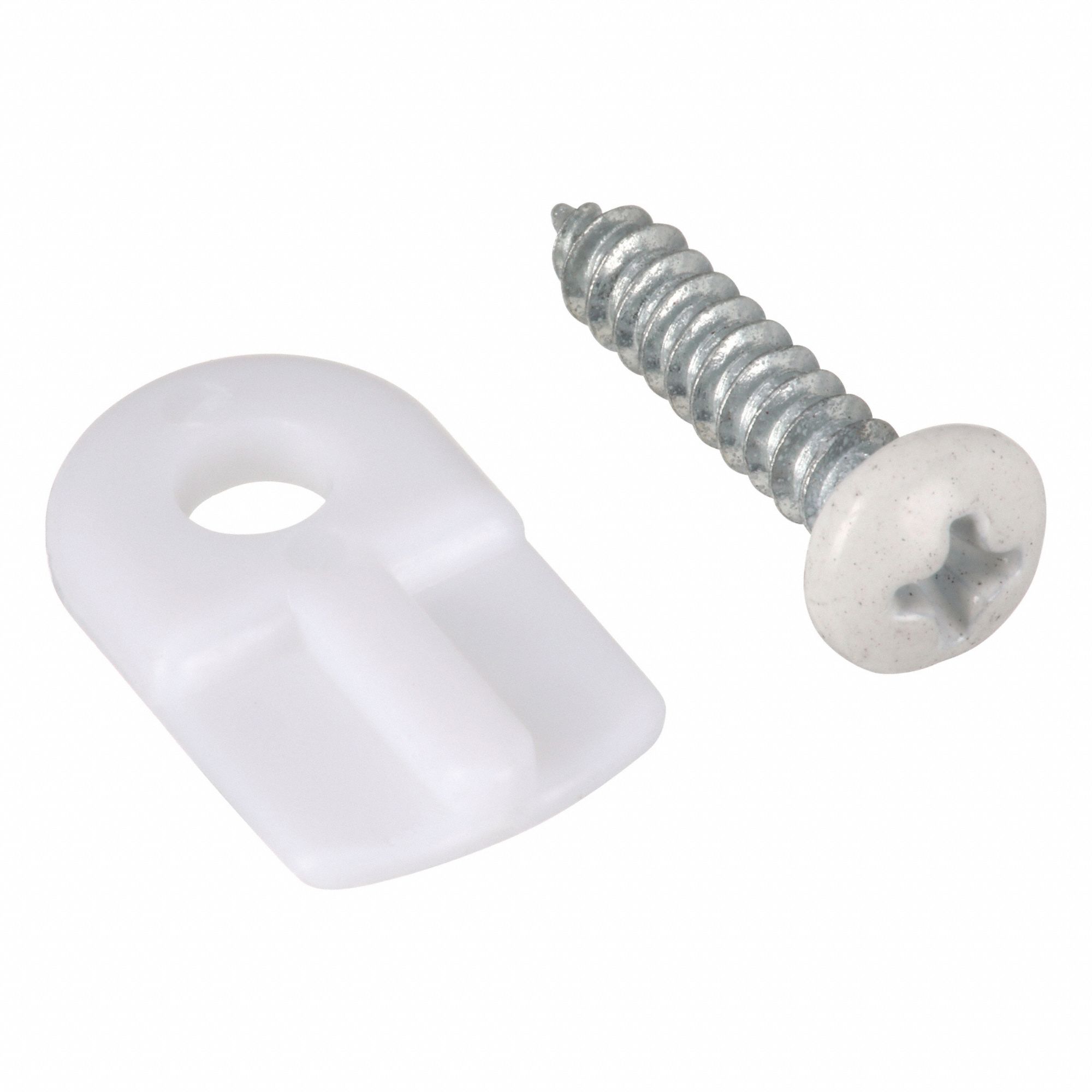 Screen Clip: 13/16 in Overall Lg, White, Screen Clip