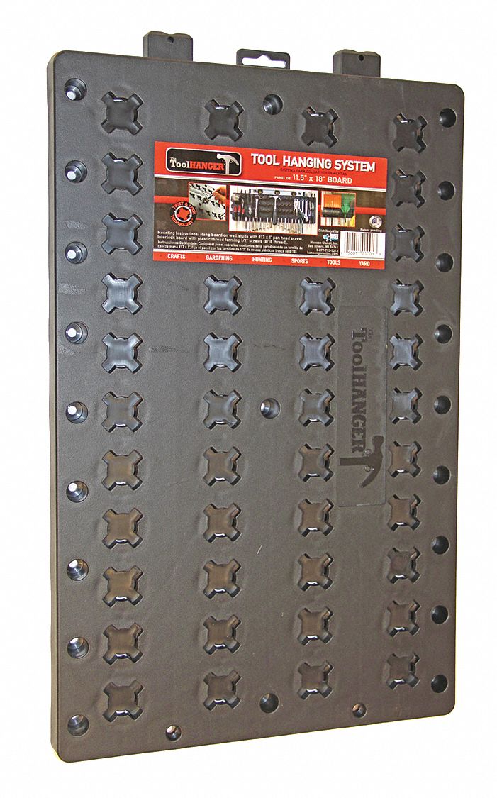 TOOLHANGER Tool Hanger Board, Black, 50 lb. Capacity 436C641001